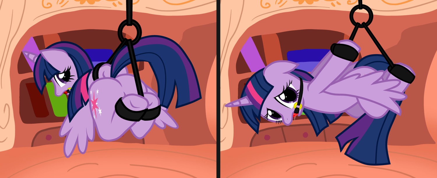2013 absurd_res ball_gag bdsm bondage bound butt digital_media_(artwork) e621 equid equine feathered_wings feathers female feral friendship_is_magic fur gag gagged hair hasbro hi_res horn looking_at_viewer looking_back mammal multicolored_hair my_little_pony mythological_creature mythological_equine mythology purple_body purple_feathers purple_fur purple_hair pyruvate solo submissive submissive_female tail twilight_sparkle_(mlp) two_tone_hair winged_unicorn wings