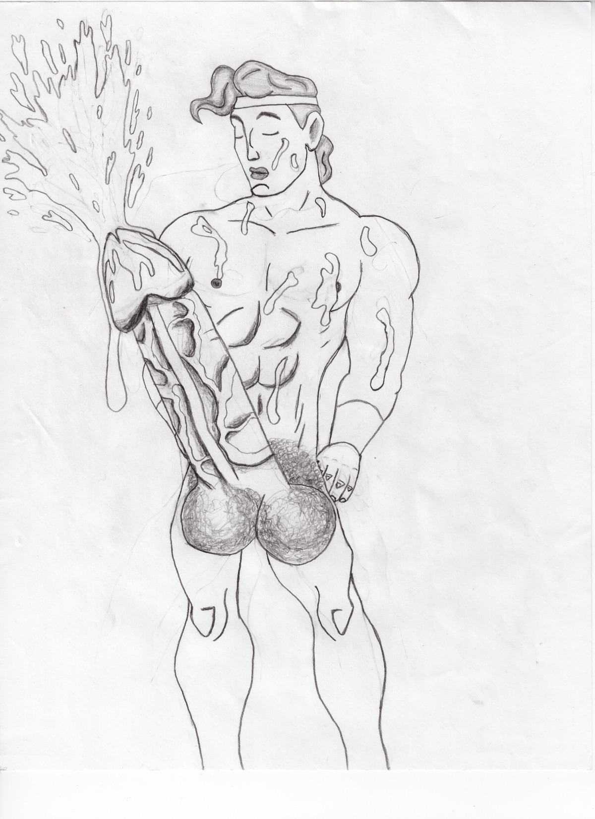 balls cum disney greek_mythology hercules_(1997_film) hercules_(character) hercules_(disney) male male_only monochrome penis rule34 solo tagme testicles what