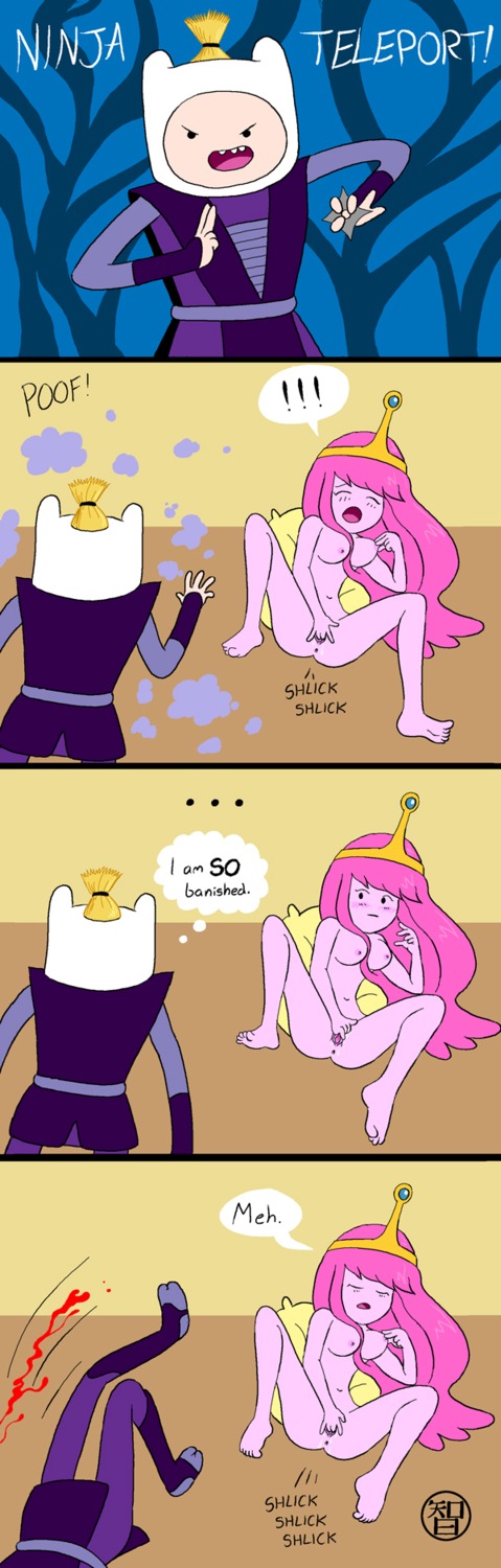 adventure_time blood blush bodily_fluids breasts cartoon_network crown duo e621 female finn_the_human genital_fluids genitals headgear hi_res human human_on_humanoid humanoid interspecies male male/female mammal masturbation not_furry princess_bubblegum sound_effects text unknown_artist vaginal vaginal_fluids vaginal_masturbation vulva