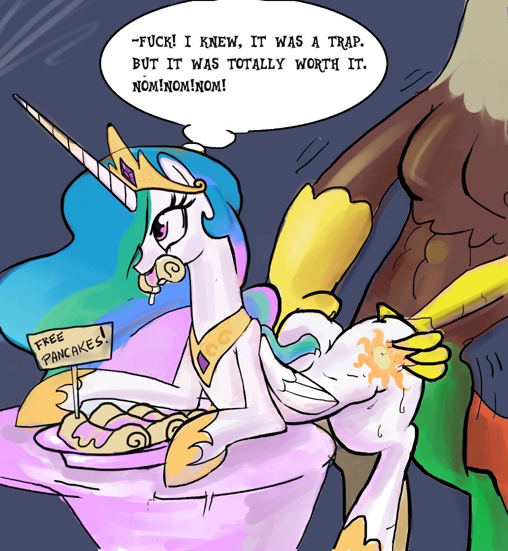 all_fours big_butt bodily_fluids butt butt_grab cake chimera crown cutie_mark dessert discord_(mlp) doggystyle draconequus duo e621 eating english_text equid equine feathered_wings feathers female female_penetrated female_raped feral feral_penetrated food forced friendship_is_magic from_behind_position hair hand_on_butt hasbro headgear heavy_thrusting horn interspecies jewelry long_hair male male/female male_penetrating male_penetrating_female male_rape male_raping_female mammal multicolored_hair my_little_pony mythological_creature mythological_equine mythology nude penetration penile penile_penetration penis_in_vagina pink_eyes princess princess_celestia_(mlp) profanity purevil quadruped rape royalty sex sweat tail text thrusting tiara vaginal vaginal_penetration winged_unicorn wings