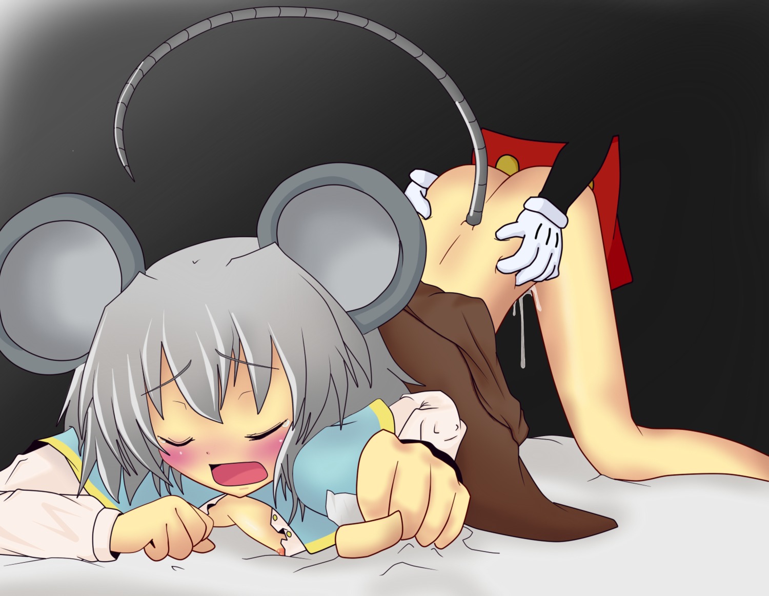 anthro blush clothes color disney duo female fur furry interspecies kemonomimi male mickey_mouse mouse nazrin nipples penetration rule34 sex straight tagme tail touhou