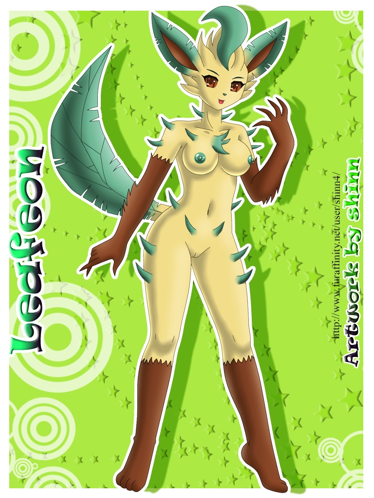 anthro anthrofied breasts eeveelution female furry generation_4_pokemon leafeon nintendo nude pokemon pokemon_(species) pokemorph pussy rule34 shinn solo tail