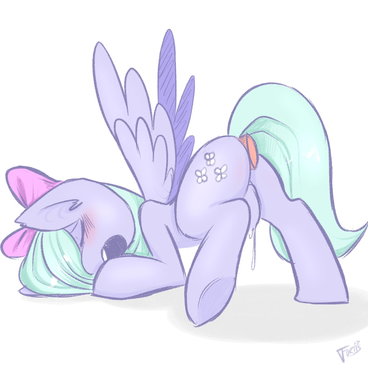 1:1 2013 accessory anal anal_masturbation anal_penetration ass_up blush bodily_fluids bow_(feature) bow_accessory bow_ribbon butt buttplug centered_hair_bow cutie_mark dripping e621 equid equine eyes_closed feathered_wings feathers female feral flitter_(mlp) friendship_is_magic fur genital_fluids green_hair hair hair_accessory hair_bow hair_ribbon hasbro hi_res mammal masturbation my_little_pony mythological_creature mythological_equine mythology open_mouth orgasm pegasus penetration plug_(sex_toy) purple_body purple_feathers purple_fur quadruped ribbons sex_toy signature simple_background solo spread_wings tail terrabutt toying_self vaginal_fluids white_background wing_boner wings