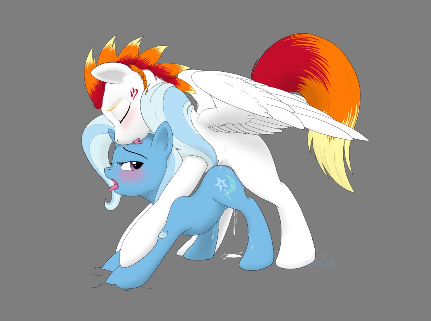 all_fours alpha_channel blue_body blush bodily_fluids braided_hair cum cum_pool cum_string cutie_mark doggystyle drake_drachenlicht duo e621 equid equine feathered_wings feathers female feral feral_on_feral friendship_is_magic from_behind_position genital_fluids hair hasbro hi_res horn licking male male/female mammal multicolored_hair my_little_pony mythological_creature mythological_equine mythology pegasus purple_eyes sex simple_background tongue tongue_out transparent_background trixie_(mlp) two_tone_hair unicorn white_body wing_boner wings