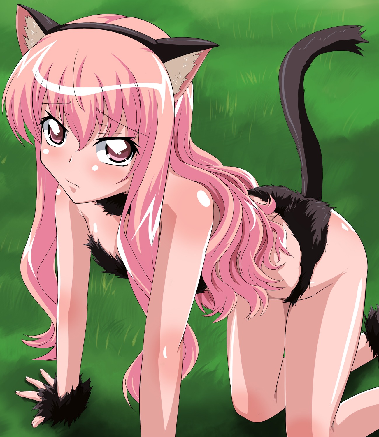 ashita_harere asu_hare asuhare blush bra female highres louise_francoise_le_blanc_de_la_valliere panties pink_hair rule34 solo zero_no_tsukaima