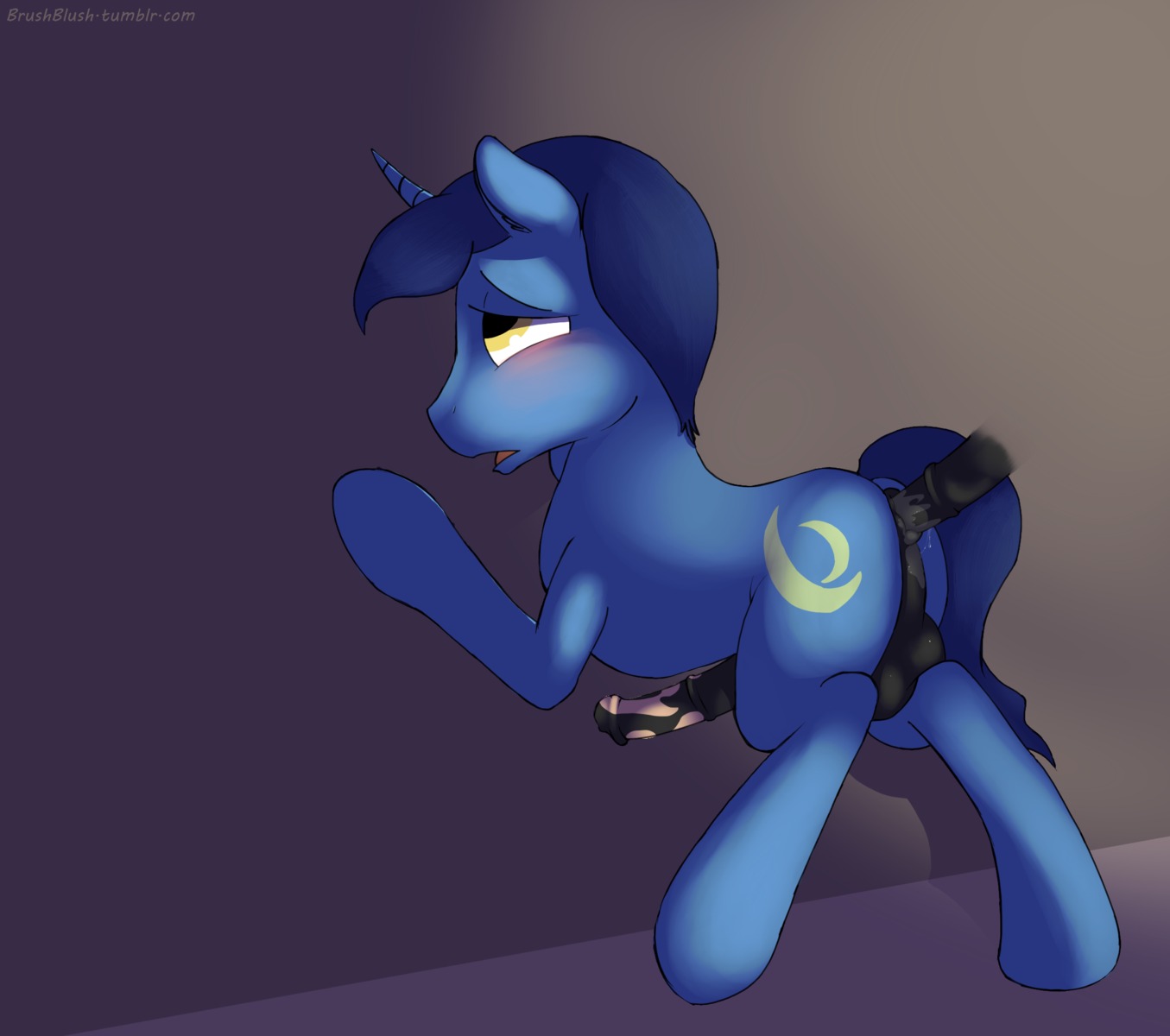 2013 against_surface against_wall anal anal_penetration animal_genitalia animal_penis anus backsack balls blue_body blue_fur blue_hair blush brushblush butt cutie_mark disembodied_penis duo e621 equid equine equine_genitalia equine_penis erection feral friendship_is_magic fur genitals hair hasbro hi_res horn male male/male male_penetrated male_penetrating male_penetrating_male mammal my_little_pony mythological_creature mythological_equine mythology night_light_(mlp) nude open_mouth penetration penis sex simple_background submissive unicorn yellow_eyes