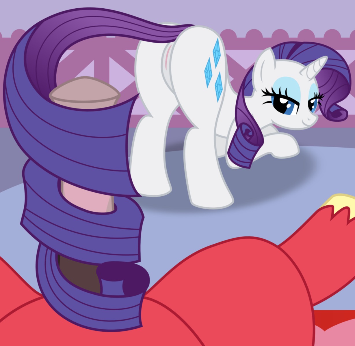 animal_genitalia animal_penis ass_up big_macintosh_(mlp) blue_eyes blue_eyeshadow butt colored_outline cutie_mark duo e621 earth_pony equid equine equine_genitalia equine_penis erection eyeshadow female feral friendship_is_magic fur genitals hasbro hi_res hooves horn horse intraspecies makeup male mammal my_little_pony mythological_creature mythological_equine mythology penis pony prehensile_tail rarity_(mlp) red_body red_fur sex tail tail_around_penis tail_fetish tail_play tail_sex tailjob unicorn unknown_artist vulva white_body white_fur