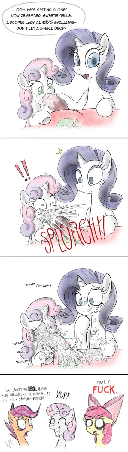 age_difference animal_genitalia animal_penis apple_bloom_(mlp) big_macintosh_(mlp) blackmorass blush bodily_fluids comic cum cum_everywhere cum_in_mouth cum_inside cum_on_face cum_splatter cutie_mark cutie_mark_crusaders_(mlp) dialogue drinking drinking_cum e621 earth_pony english_text equid equine equine_genitalia equine_penis erection excessive_cum excessive_genital_fluids fellatio female female_penetrated feral feral_on_feral feral_penetrated feral_penetrating feral_penetrating_feral friendship_is_magic genital_fluids genitals group hair hasbro hi_res horn horse larger_male loli male male/female male_penetrating male_penetrating_female mammal messy my_little_pony mythological_creature mythological_equine mythology older_male oral oral_penetration orgasm penetration penile penis pony profanity rarity_(mlp) ribbons saliva saliva_on_penis scootaloo_(mlp) sex size_difference smaller_female smaller_penetrated surprised sweetie_belle_(mlp) text unicorn young young_feral younger_female younger_penetrated