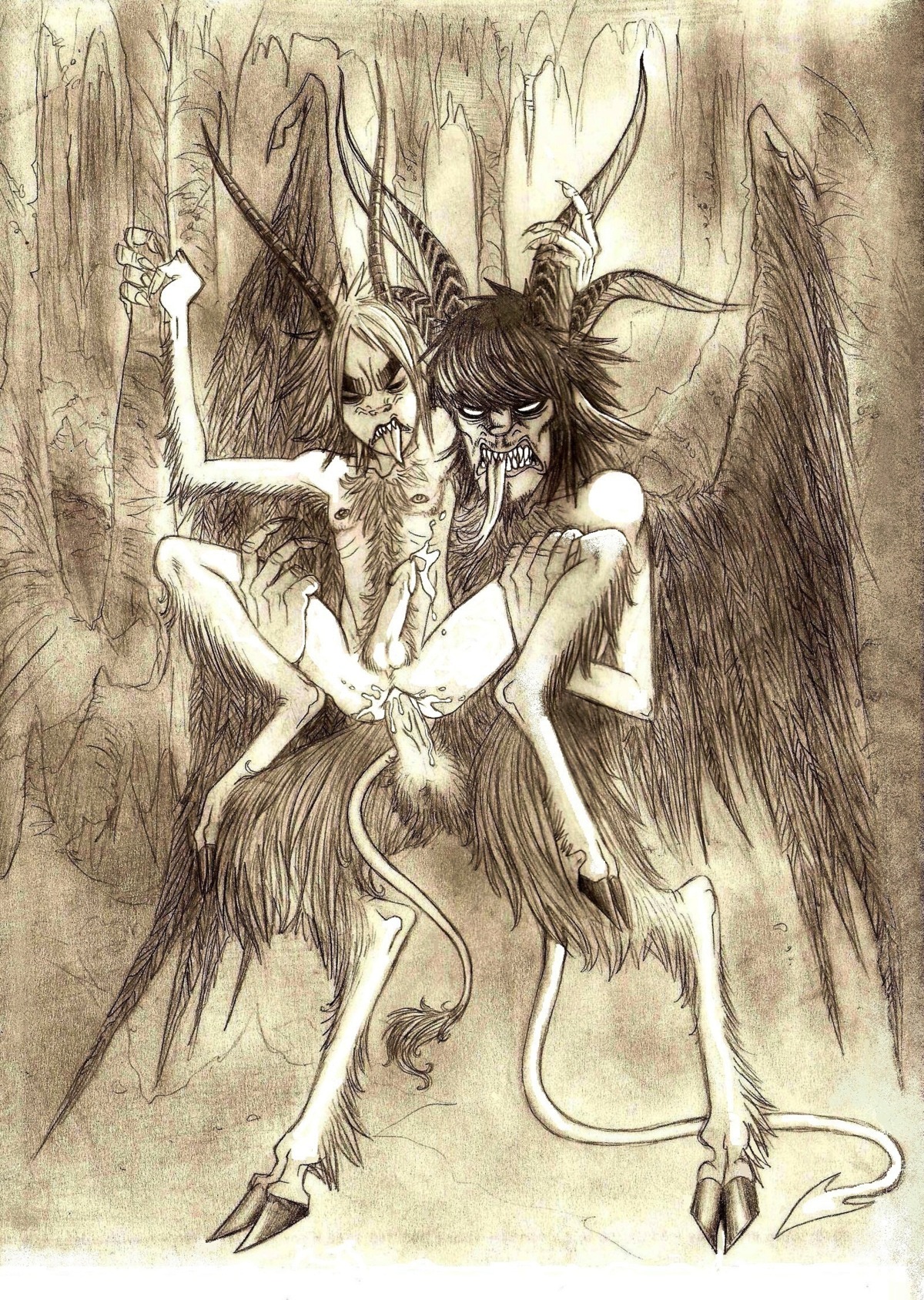 2d_(gorillaz) demon demon_boy fantasydemon gorillaz horns male monster_boy multiple_boys multiple_males murdoc_niccals reverse_suspended_congress rule34 spread_legs tagme theanimationgod yaoi