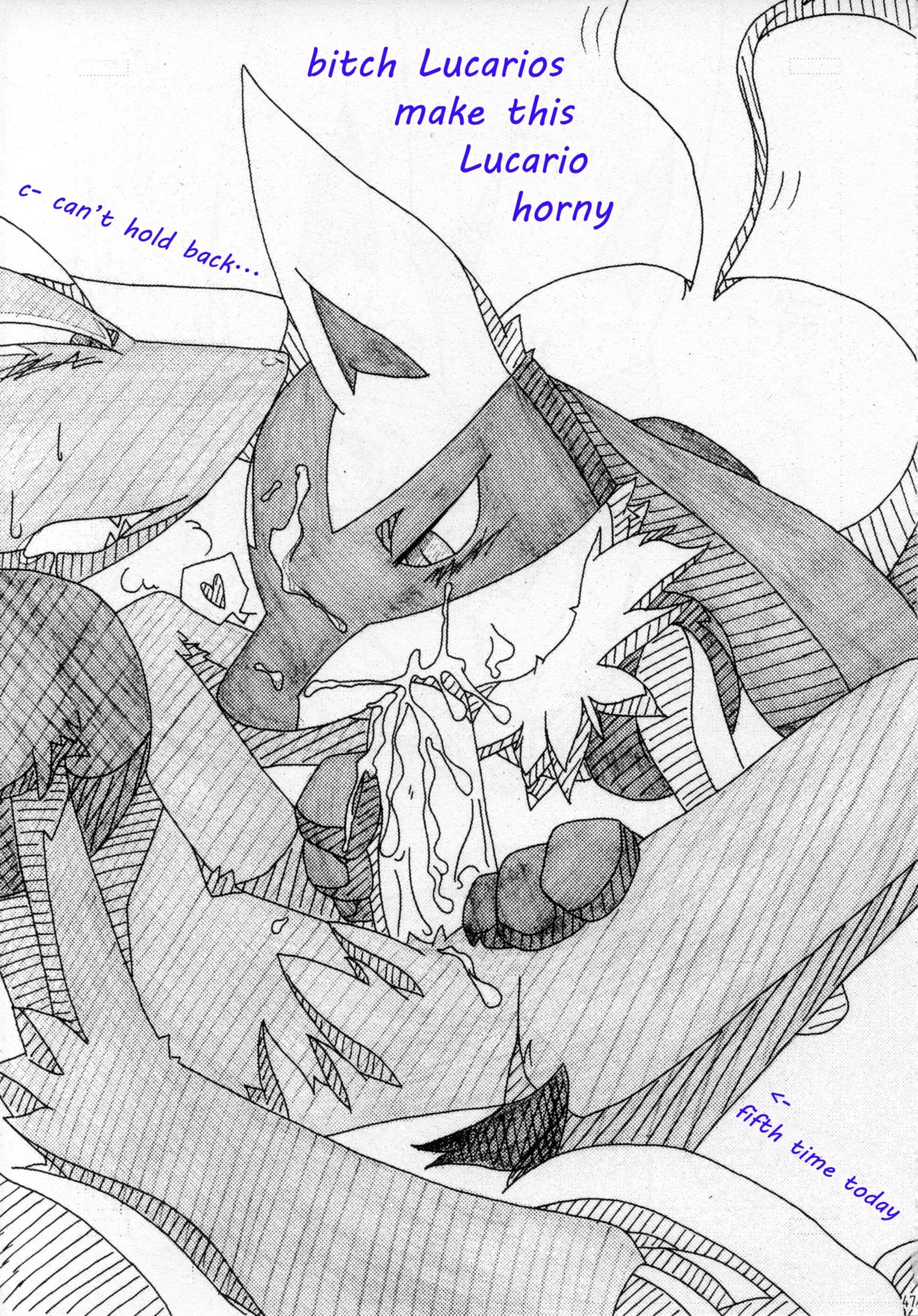 ambiguous_gender anthro canine cum fellatio furry lucario male oral oral_sex pokemon pokemon_(species) rule34 sex tail zoroark