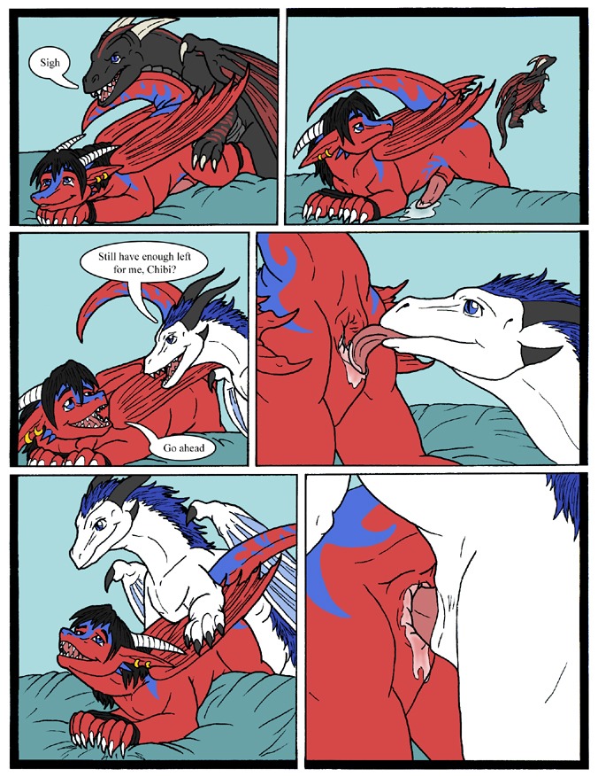 2011 anal anal_penetration antihuman bed black_body bodily_fluids bound chibisuke comic cum cumshot cyniras deihnyx dialogue dominant dominant_male dragon dragon_drive e621 ejaculation english_text erection european_mythology felching feral feral_on_feral furniture genital_fluids genitals group group_sex licking male male/male male_penetrated male_penetrating male_penetrating_male mane membrane_(anatomy) membranous_wings multiple_scenes mythological_creature mythological_scalie mythology orgasm penetration penis scalie sex speech_bubble submissive submissive_male tail teeth text threesome tongue tongue_out trio western_dragon white_body wings