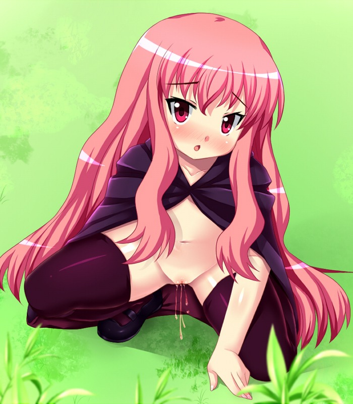 blush cape female louise_francoise_le_blanc_de_la_valliere peeing rule34 stockings tagme urinating zero_no_tsukaima
