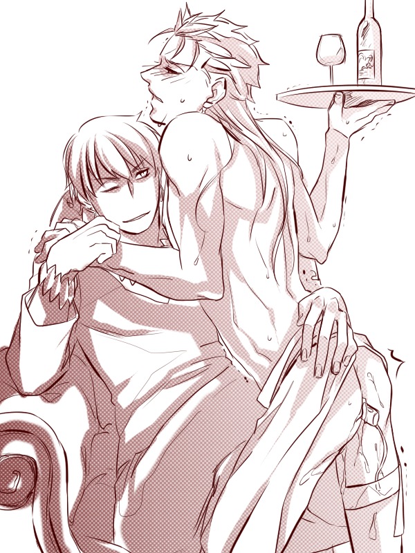 cu_chulainn_(fate) fate/stay_night fate_(series) gilgamesh male male_focus male_only rule34 tagme yaoi