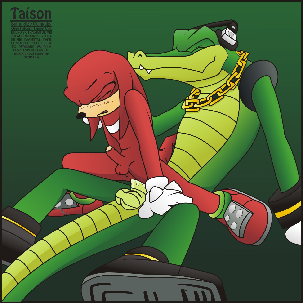 anthro crocodile crocodilian echidna fur interspecies knuckles_the_echidna male male_only mammal monotreme multiple_males nude reptile reverse_cowgirl_position rule34 scalie sega sex sonic_(series) sonic_the_hedgehog_(series) tagme vector_the_crocodile yaoi