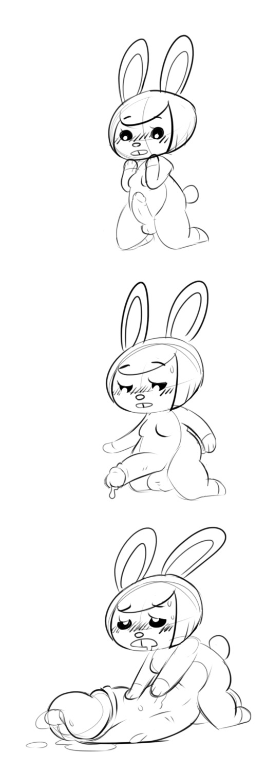 animal_crossing anthro balls bodily_fluids breasts carmen_(animal_crossing) cubeychou dripping e621 erection expansion genital_expansion genital_fluids genitals gynomorph hi_res humanoid_genitalia humanoid_penis hyper intersex lagomorph leaking_precum leporid mammal masturbation monochrome nintendo penile penile_masturbation penis penis_expansion precum precum_drip precum_on_ground rabbit solo vein veiny_penis
