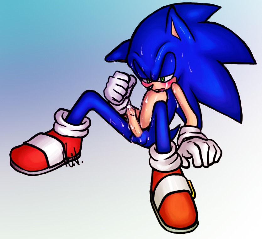 anthro footwear fur gloves hedgehog male male_only mammal nude penis rule34 shoes sitting solo sonic_(series) sonic_the_hedgehog tagme