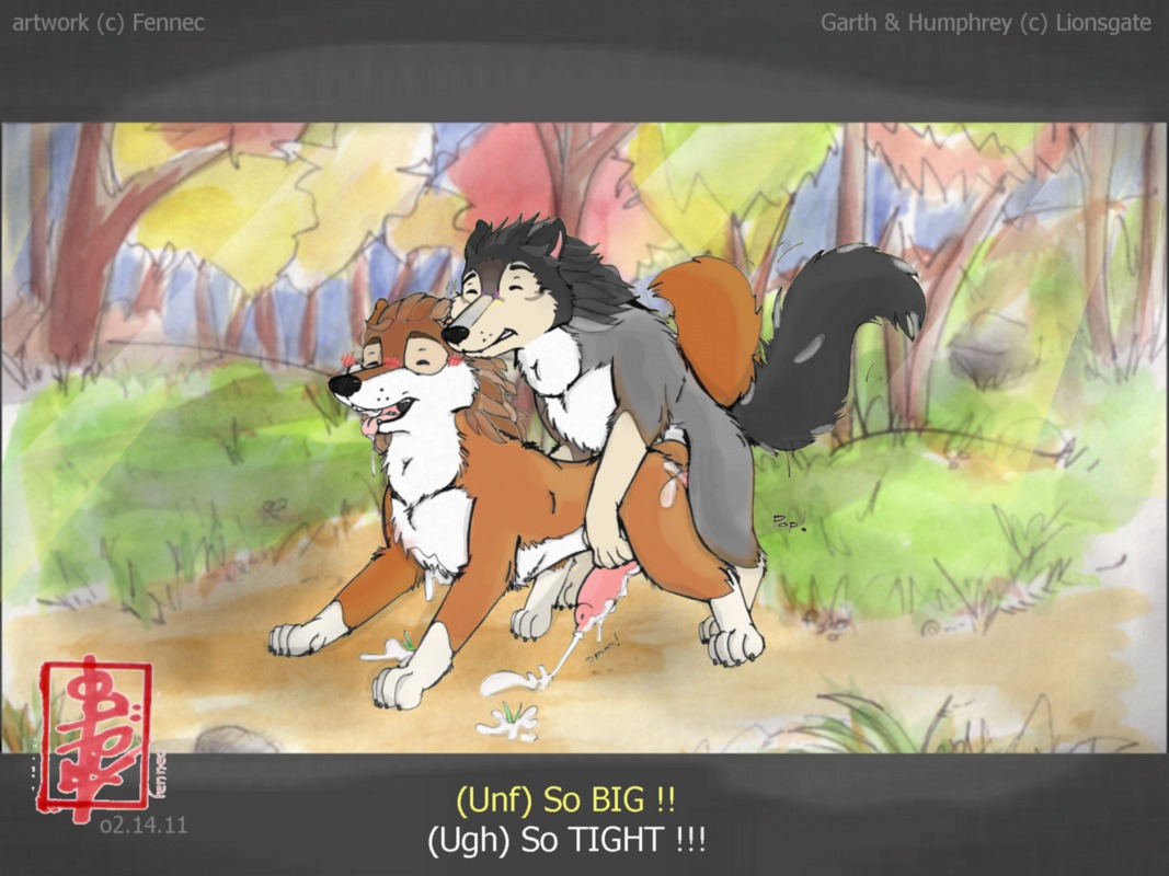 all_fours alpha_and_omega anal anal_penetration anatomically_correct animal_genitalia animal_penis blush bodily_fluids canid canine canine_genitalia canine_penis canis comic cum cum_while_penetrated cumshot dialogue digitigrade doggystyle duo e621 ejaculation english_text erection eyes_closed fennec_(artist) feral feral_on_feral from_behind_position garth_(alpha_and_omega) genital_fluids genitals hands-free humphrey_(alpha_and_omega) knot lionsgate male male/male male_penetrated male_penetrating male_penetrating_male mammal mounting orgasm penetration penis quadruped sex tail text wolf