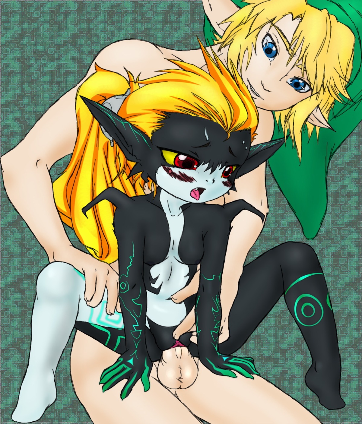 1boy 1girls bcs female imp_midna link link_(twilight_princess) male midna nintendo rule34 sex soubriquetrouge straight_hair the_legend_of_zelda twili twilight_princess
