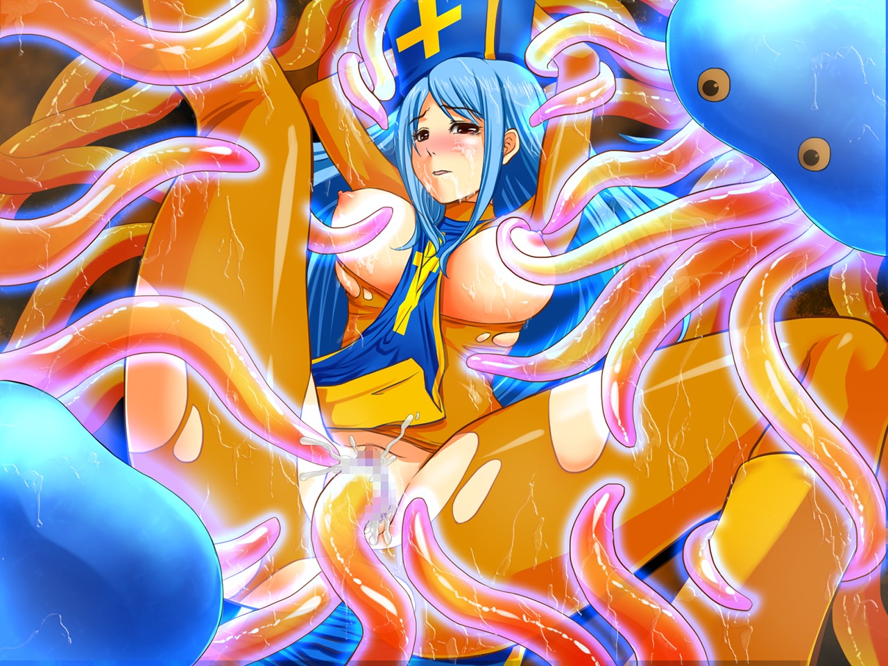 1girls artist_request blush breasts censored clothing cum dragon_quest dragon_quest_iii female healslime large_breasts monster priest_(dq3) rule34 slime slime_(dragon_quest) tagme tentacle torn_clothes