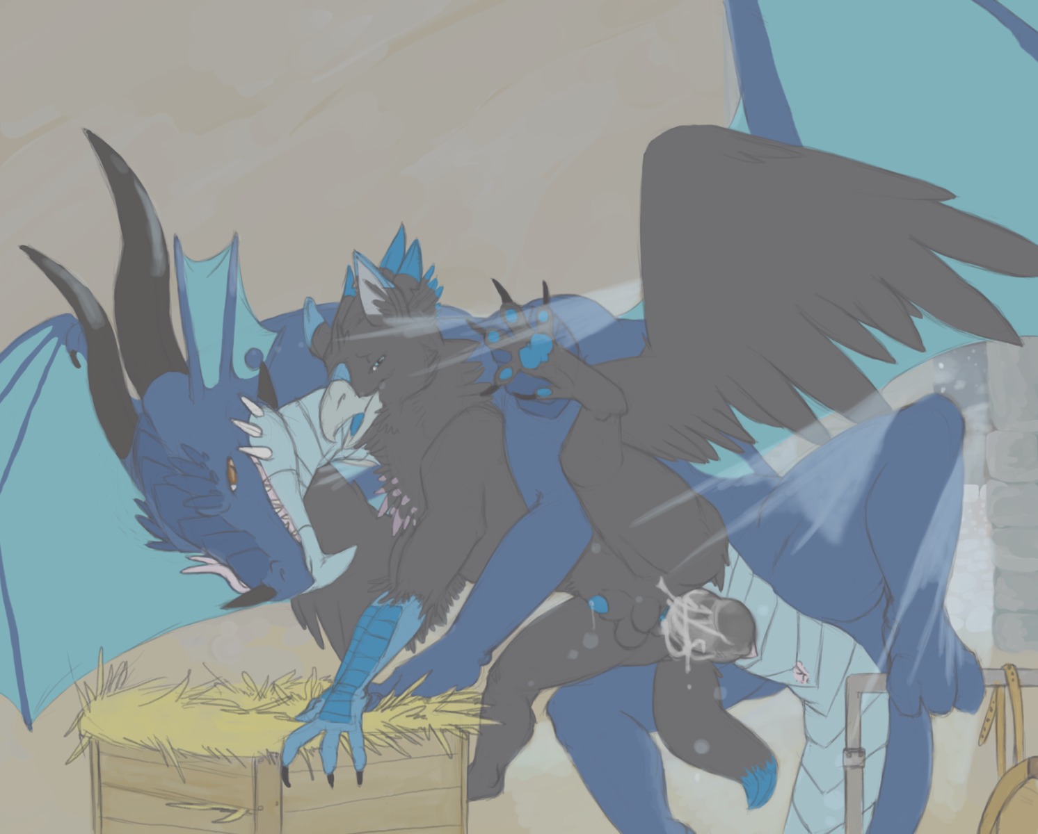 2012 animal_genitalia animal_vulva anus avian balls beak black_balls black_penis black_sheath blue_body blue_genital_slit blue_penis blue_scales blue_vulva bodily_fluids canine_genitalia canine_vulva claws cum cum_in_vagina cum_inside cum_on_own_penis cum_on_penis cum_on_self dipstick_tail dragon dripping duo e621 erection european_mythology feathered_wings feathers feet feral feral_on_bottom feral_on_feral feral_on_top feral_penetrated feral_penetrating feral_penetrating_feral forgottenscales from_behind_position genital_fluids genital_slit genitals gryphfalcon gryphon hi_res horn intersex intersex/male intersex_feral intersex_on_bottom intersex_penetrated interspecies knot knotted_penis male male_on_top male_penetrating male_penetrating_intersex male_penetrating_maleherm maleherm maleherm/male maleherm_feral maleherm_on_bottom maleherm_penetrated markings membrane_(anatomy) membranous_wings mythological_avian mythological_creature mythological_scalie mythology nude on_bottom on_top penetration penile penile_penetration penis penis_in_vagina penis_tip pink_anus precum precum_drip precum_on_own_penis precum_on_penis rein_(amaterasu1) scales scalie sex sheath step_pose taernyll tail tail_markings talons toes vaginal vaginal_penetration vulva western_dragon wings