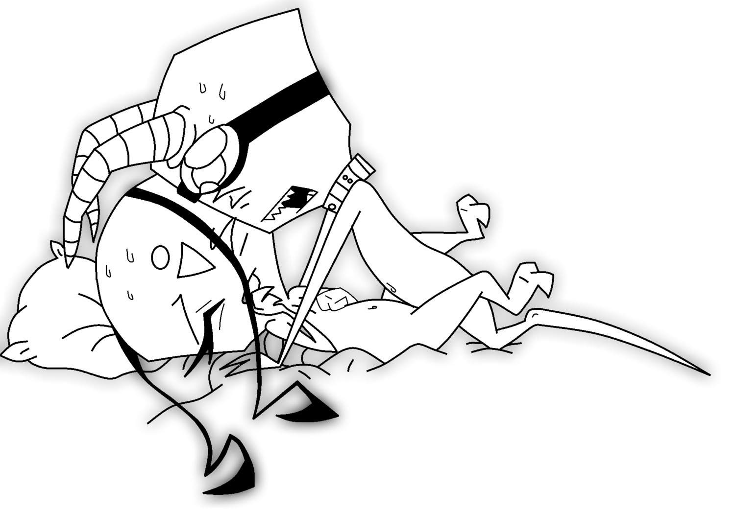 female invader_zim male monochrome original_character rule34 smooth_skin tagme