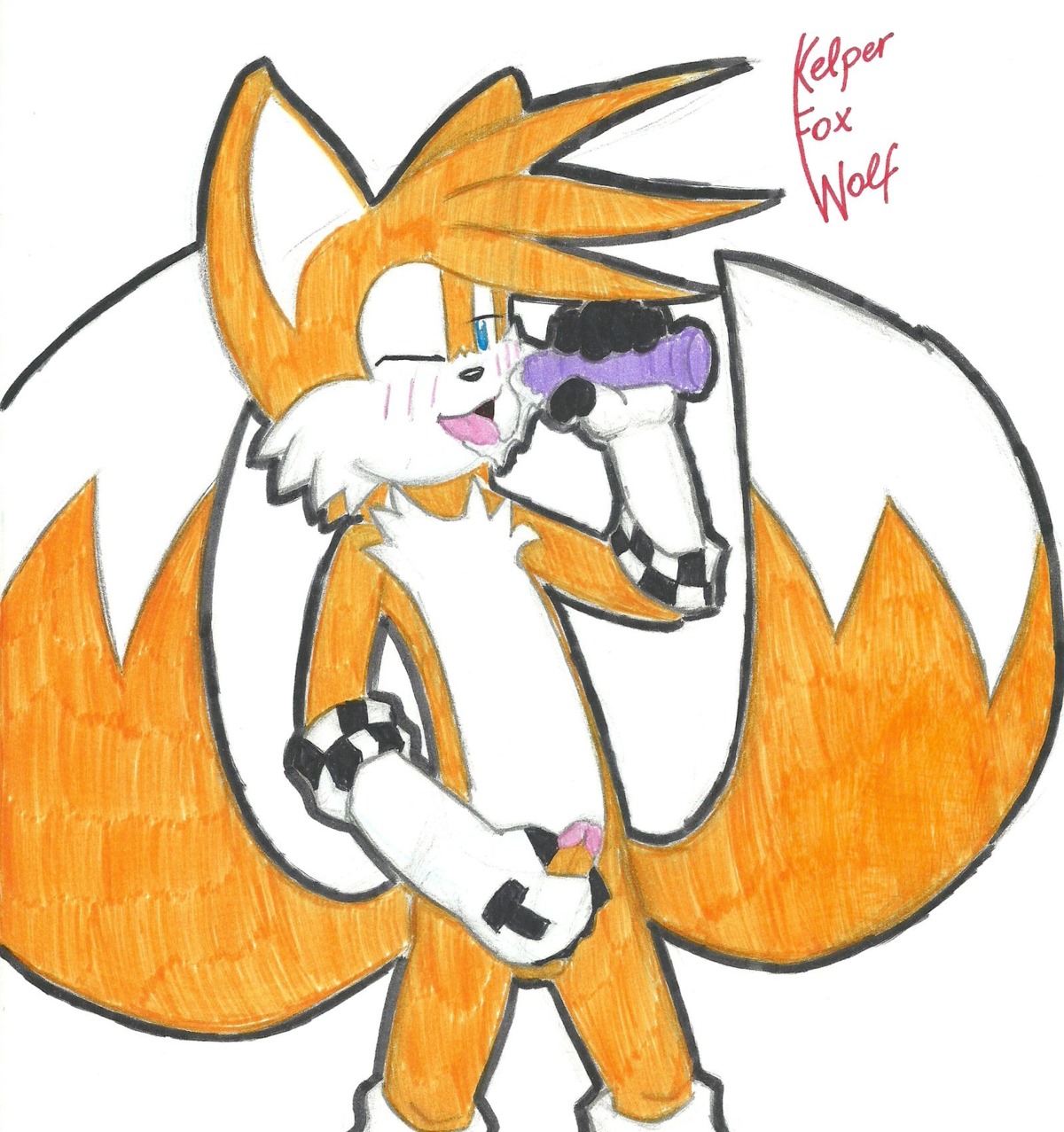 anthro canine fox fur furry_tail gloves kelper_fox_wolf male male_only mammal masturbation mostly_nude multi_tail orange_fur penis rule34 sega solo sonic_(series) sonic_the_hedgehog_(series) standing tagme tail tails tails_the_fox white_fur yellow_fur