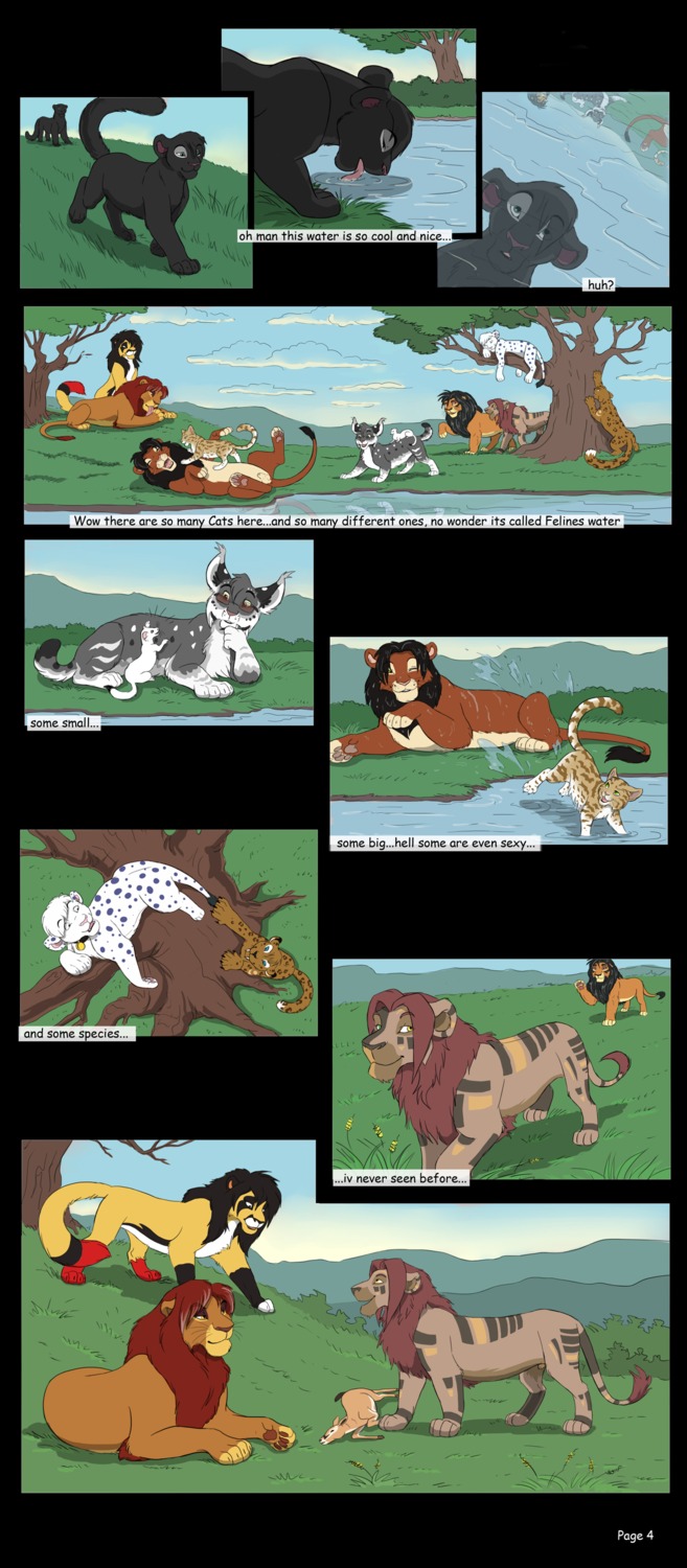 absurd_res animal_genitalia antelope balls black_body black_fur blue_eyes bovid butt canid child claws cloud collar collar_tag comic detailed_background disney drinking e621 english_text eye_contact eyes_closed eyewear father_(lore) felid feline female feral feral_on_feral fully_sheathed fur genitals glasses grass green_eyes group hi_res laugh licking lion lol_comments looking_at_another lynx male mammal mane mountain mustelid musteline nir_(old_design) outside pantherine parent_(lore) plant raised_tail raven_(reallynxgirl) reallynxgirl river savanna shads sheath simba_(the_lion_king) son_(lore) sparklefur spread_legs spreading tail text the_lion_king the_shadow_of_light tongue tongue_out tree true_musteline ubaya water weasel whiskers white_body white_fur wood yellow_eyes young