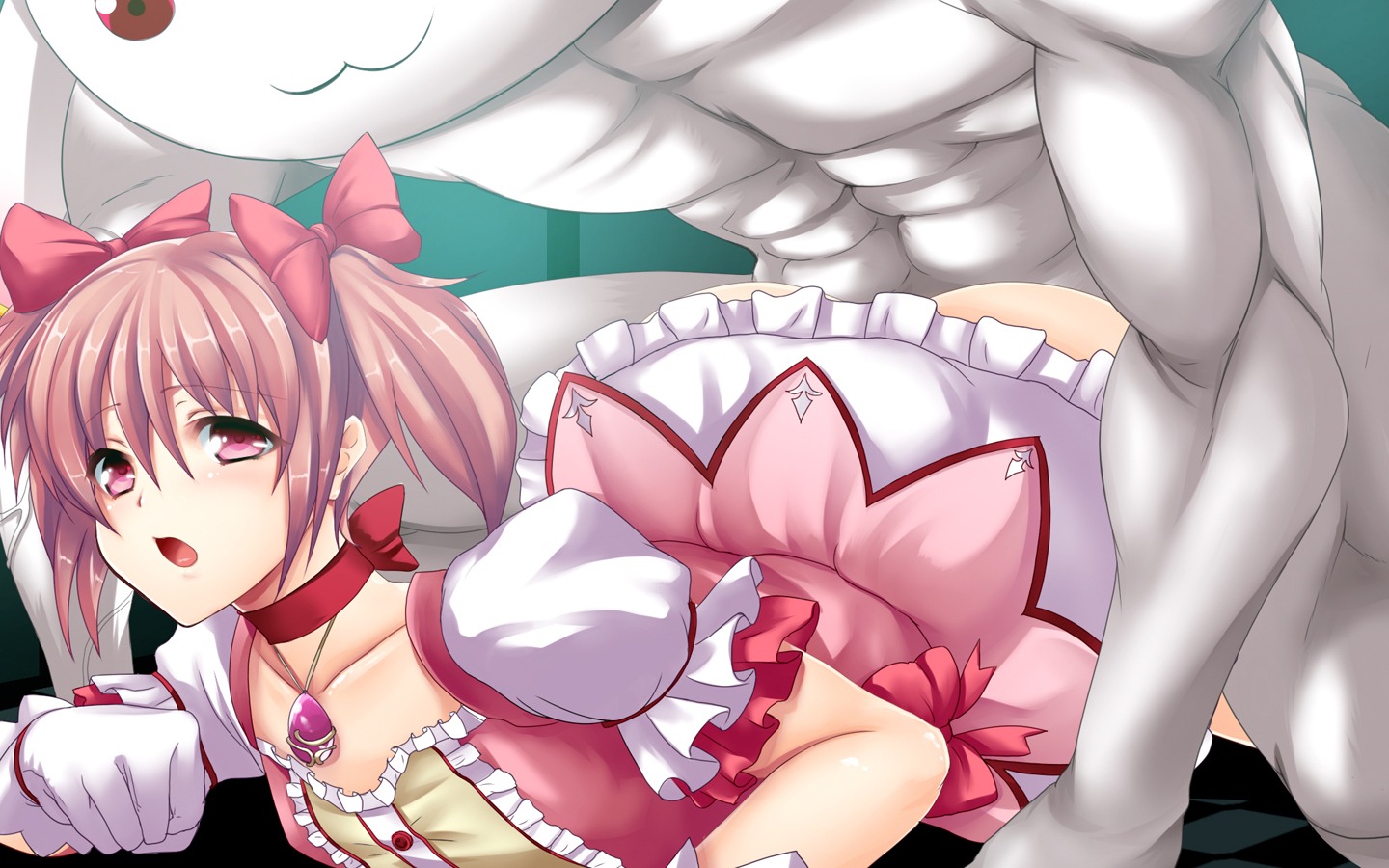 female kyuubee madoka_kaname mahou_shoujo_madoka_magica puella_magi_madoka_magica rule34