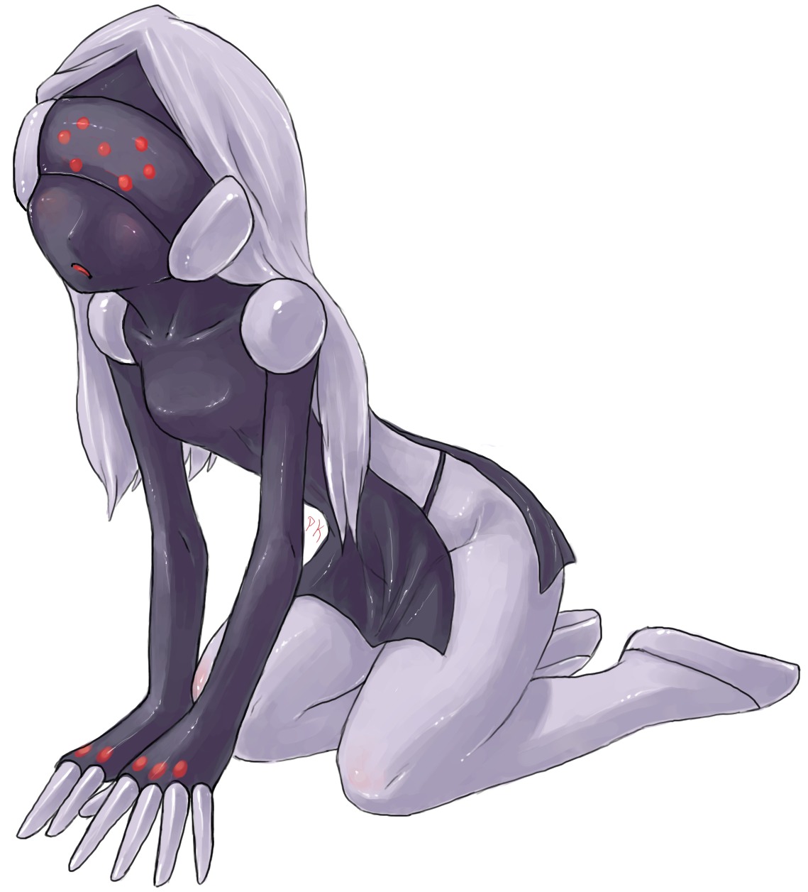 1girls blush breasts color female female_only golem long_hair nintendo nose open_mouth pokemon pokemon_dppt registeel rule34 silver_hair small_breasts solo solo_female