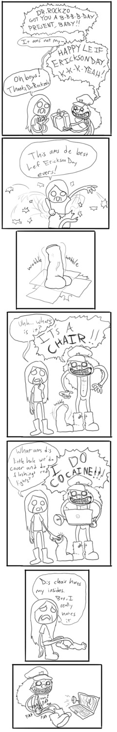 comic dark_humor dr_rockso ftw302 gay male male/male male_only metalocalypse monochrome rule34 toki_wartooth toxic_yaoi tricked tricked_into_exposure what yaoi