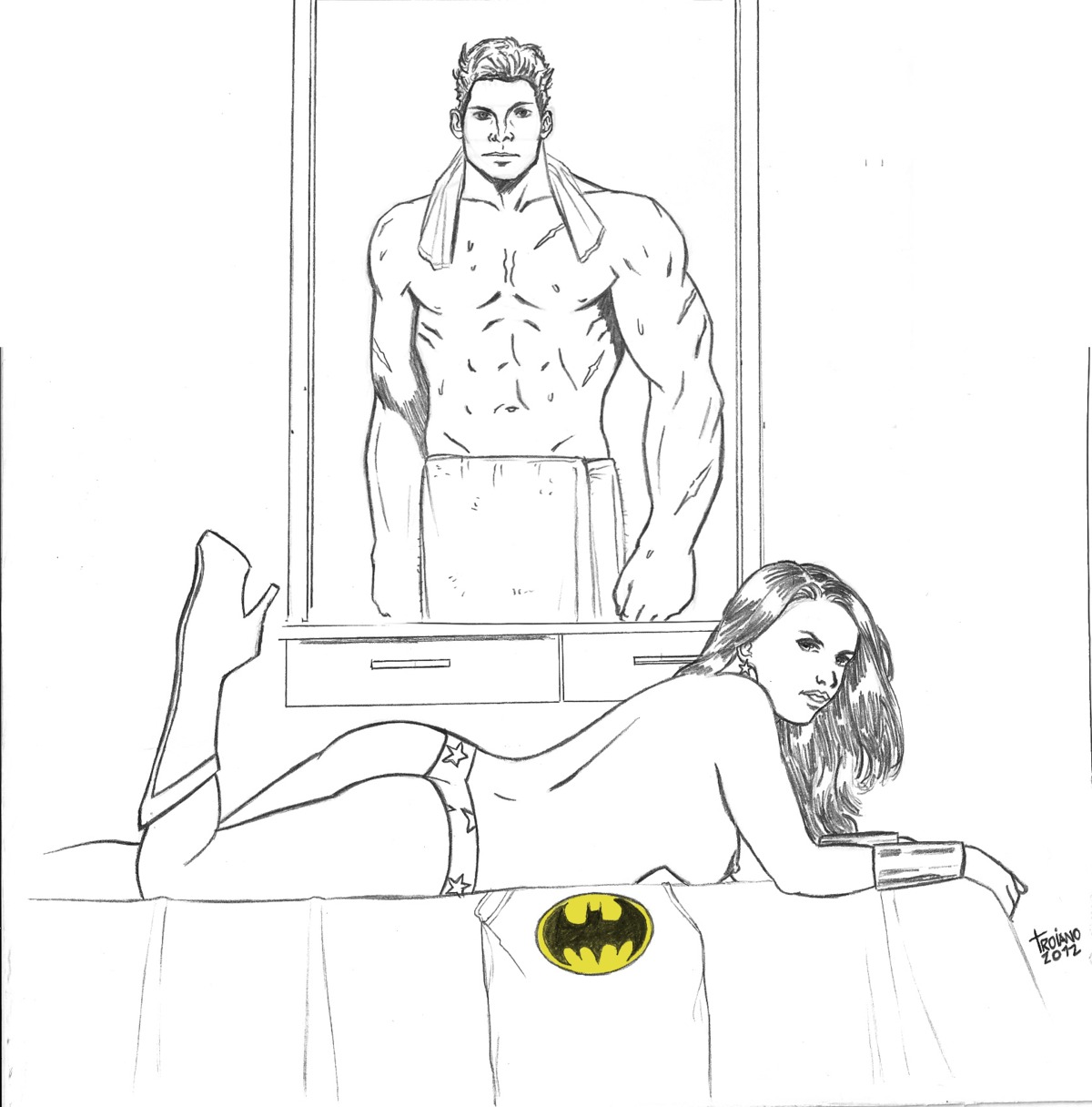 2012 batman batman_(bruce_wayne) batman_(series) bruce_wayne dc dc_comics female justice_league male rule34 tagme troiano wonder_woman wonder_woman_(series)