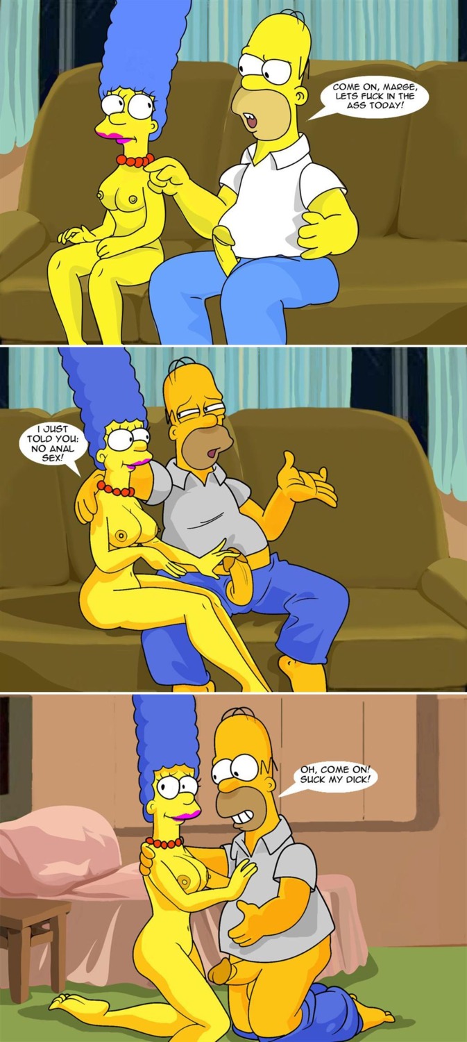 breasts color comic female homer_simpson human indoors male marge_simpson nipples nude penis rule34 straight tagme the_simpsons