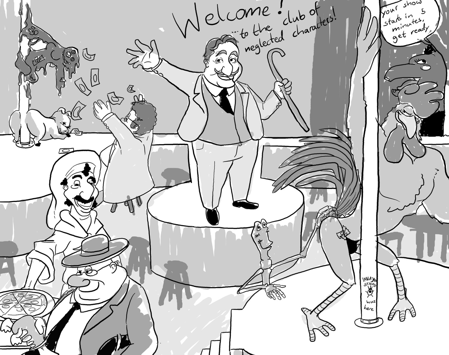 a_bug's_life alice_in_wonderland alice_in_wonderland_(1951_film) allan-a-dale ass avian big_daddy_la_bouff bird bulge chicken clothing crossover disney english_text fantasia fur furry gay glasses hen_wen horn_duck_(disney) human imaajfpstnfo joe_the_chef lady_and_the_tramp male male_focus male_only masturbation money monochrome mr._snoops multiple_boys multiple_males necktie pig pixar pizza pole_dancing ranger_j._audubon_woodlore robin_hood_(disney) rooster rough_sketch rule34 seductive_look slim song_of_the_south stripper tagme tar_baby text the_black_cauldron the_princess_and_the_frog the_rescuers thong underwear yaoi