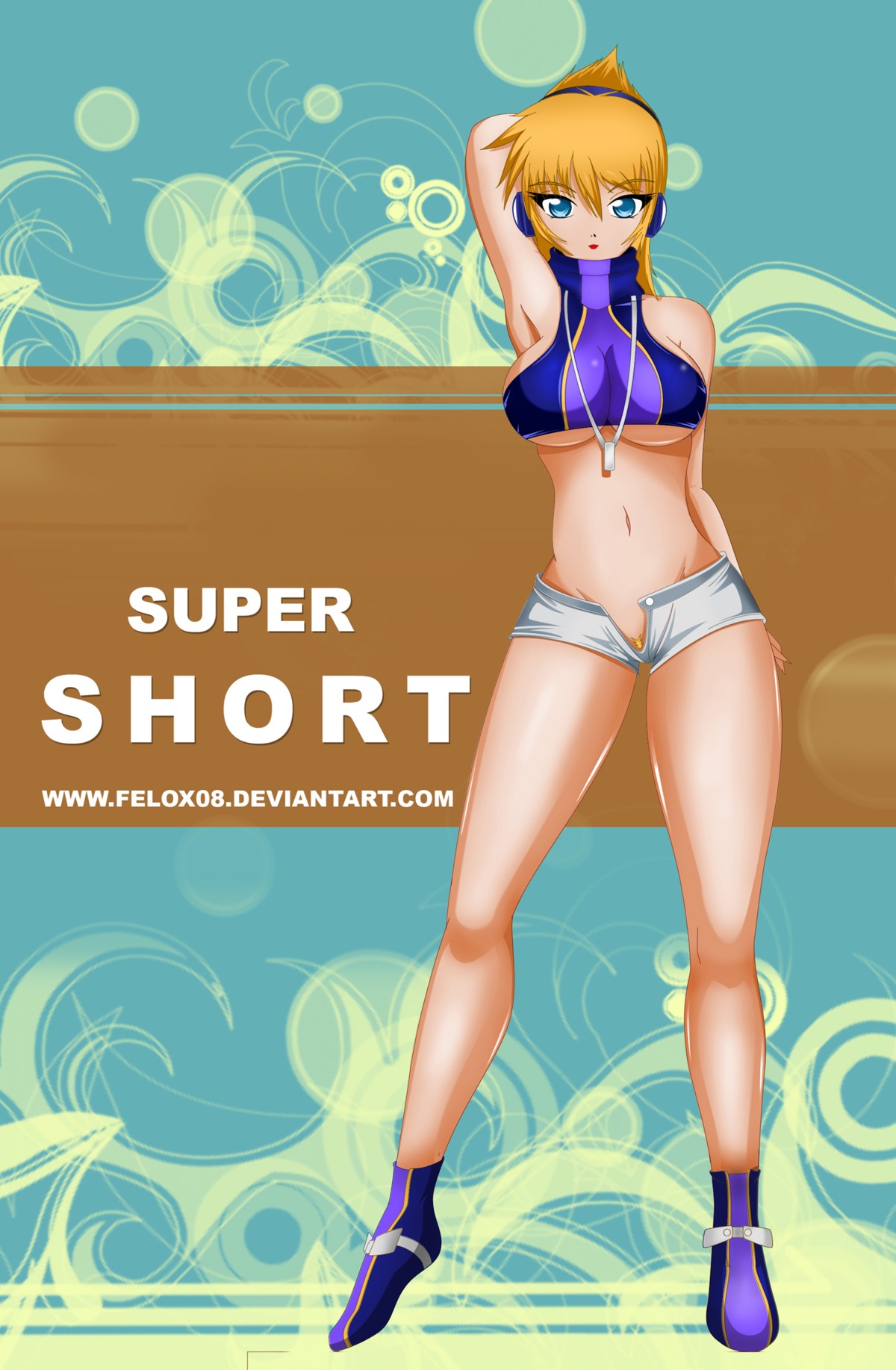 1girls arm_behind_head ass beige_skin blonde_hair blue_eyes breasts busty cleavage clothes color felox08 female female_only footwear front_view hair hand_on_ass human looking_at_viewer necklace neku_sakuraba open_eyes pose pussy rule34 rule_63 short_shorts shorts skimpy_clothes solo standing the_world_ends_with_you voluptuous