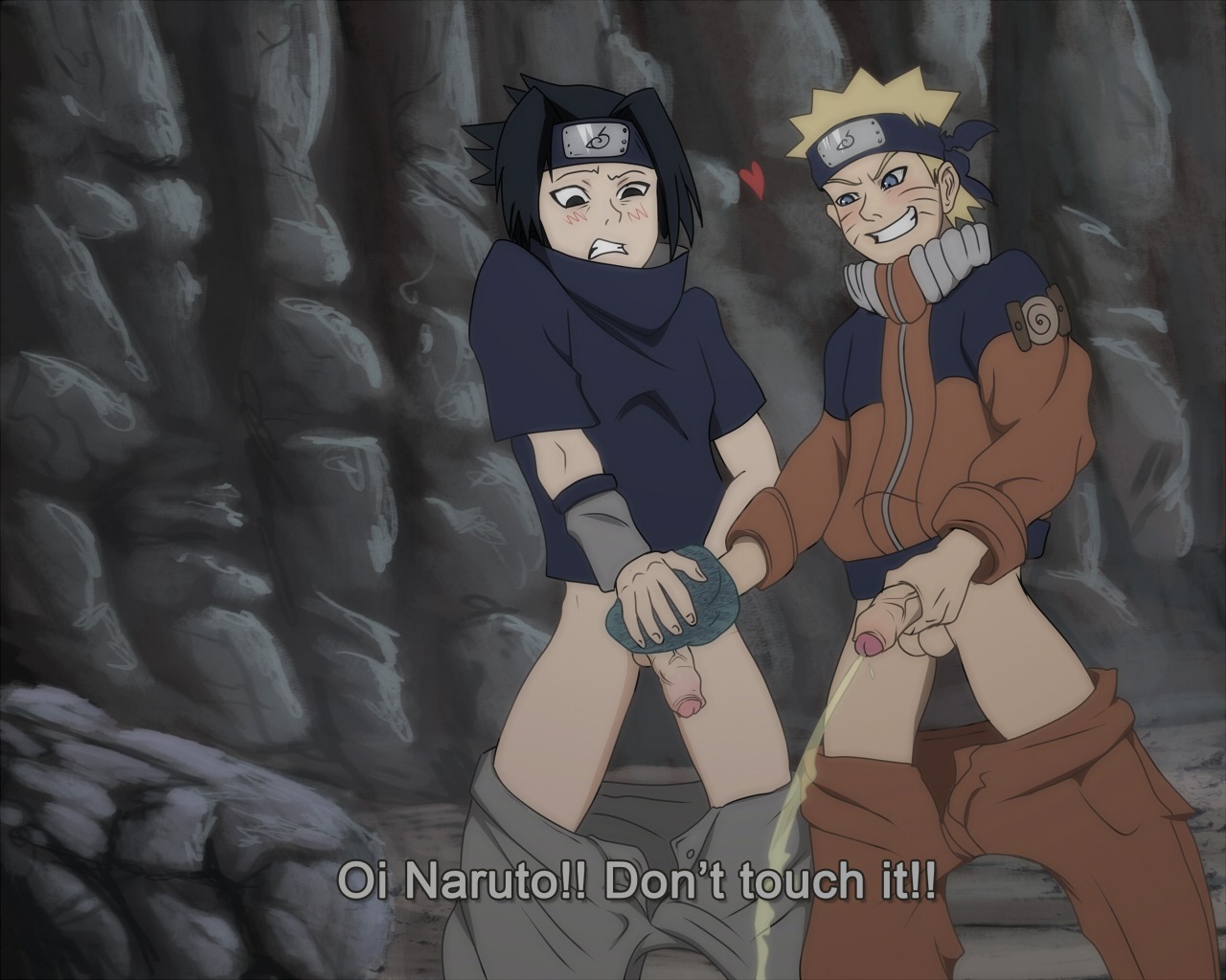 2boys anma balls black_eyes black_hair blonde_hair blue_eyes foreskin human light-skinned_male light_skin male male_focus male_only multiple_males naruto naruto_(series) partially_retracted_foreskin pee peeing penis piss pissing retracted_foreskin rule34 sasuke_uchiha uncircumcised uzumaki_naruto yaoi