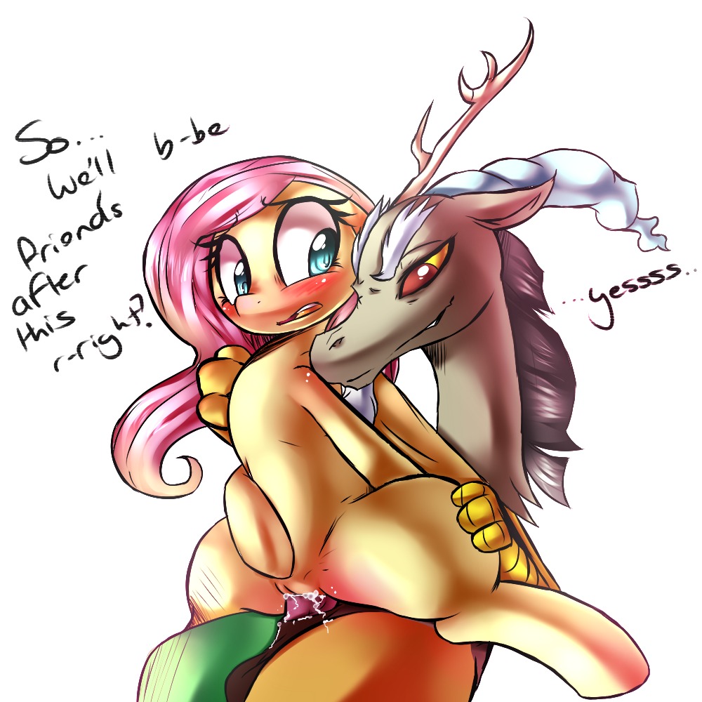 1:1 2013 antlers balls blush bodily_fluids chimera cum cum_in_vagina cum_inside discord_(mlp) draconequus duo e621 english_text equid equine erection female female_penetrated feral florecentmoo fluttershy_(mlp) friendship_is_magic genital_fluids genitals hasbro horn horse interspecies male male/female male_penetrating male_penetrating_female mammal my_little_pony nude open_mouth penetration penile penile_penetration penis penis_in_vagina pony sex smile spread_legs spreading text third-party_edit tongue vaginal vaginal_penetration vulva