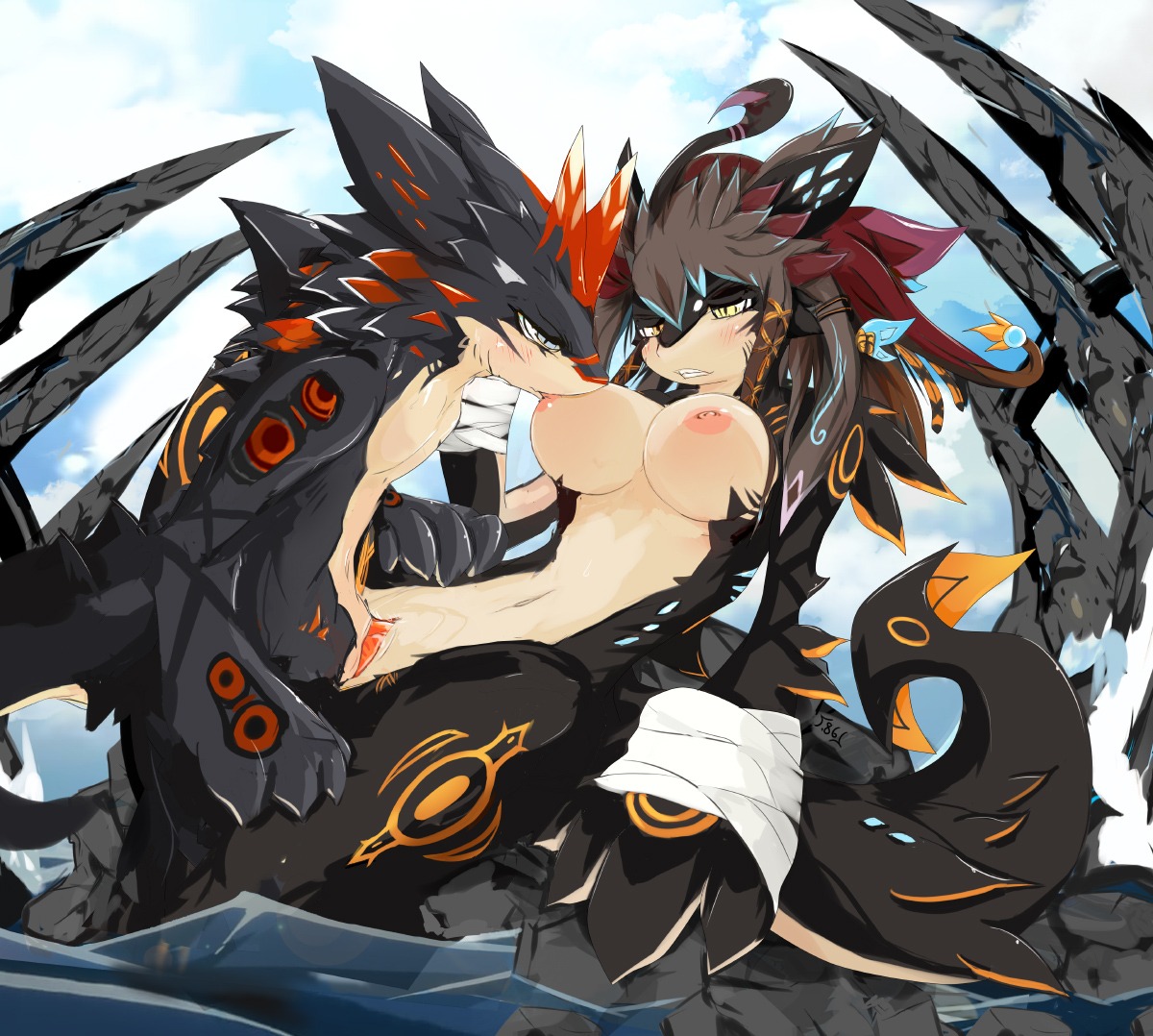 anthro anthro_on_anthro anthro_penetrated anthro_penetrating anthro_penetrating_anthro breast_play breast_suck breasts dragon dragoon86 duo e621 female female_penetrated genitals lying male male/female male_penetrating male_penetrating_female mythological_creature mythological_scalie mythology nipples non-mammal_breasts non-mammal_nipples nude on_back penetration penile penile_penetration penis penis_in_vagina scalie sex sucking table_lotus_position tail vaginal vaginal_penetration vulva