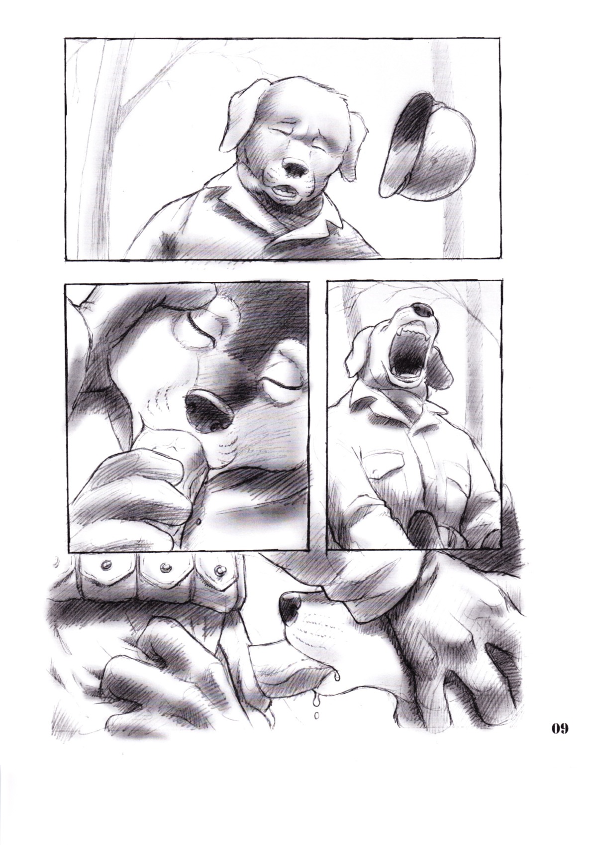 animal_genitalia anthro armor balls bird_dog canid canine canis comic domestic_dog duo e621 erection fellatio forest genitals german_shepherd gideon headgear helmet herding_dog hi_res humanoid_genitalia humanoid_penis hunting_dog labrador looking_pleasured male male/male male_penetrated male_penetrating male_penetrating_male mammal military monochrome multiple_scenes oral oral_penetration orgasm orgasm_face pastoral_dog penetration penile penis plant retriever sex sheath soldier tree warrior