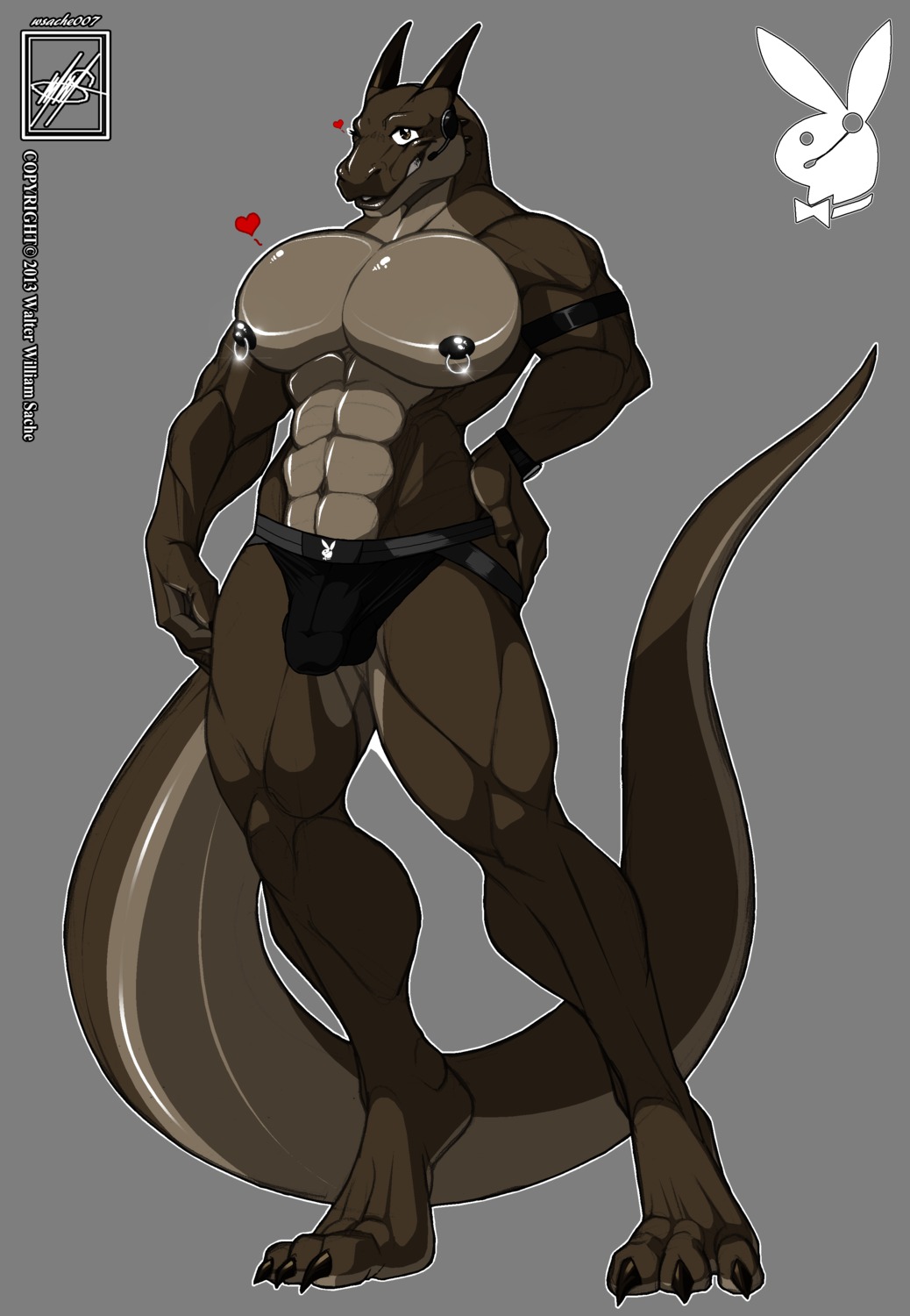 2013 3_toes abs absurd_res alpha_channel anthro armband barefoot biceps big_muscles biped black_claws black_lips black_nipples brown_body brown_eyes brown_skin bulge claws clothed clothing dated detailed_bulge dragon e621 european_mythology feet front_view genital_outline glistening grey_body grey_skin hairless hand_on_hip heart_symbol hi_res hindpaw horn huge_muscles lips looking_at_viewer male muscular muscular_anthro muscular_male mythological_creature mythological_scalie mythology naughty_face navel nipple_piercing nipples one_eye_closed panties paws pecs penis_outline piercing pose reptile scalie simple_background smile solo standing tail text tiptoes toes topless transparent_background underwear walter_sache western_dragon wingless_dragon wink