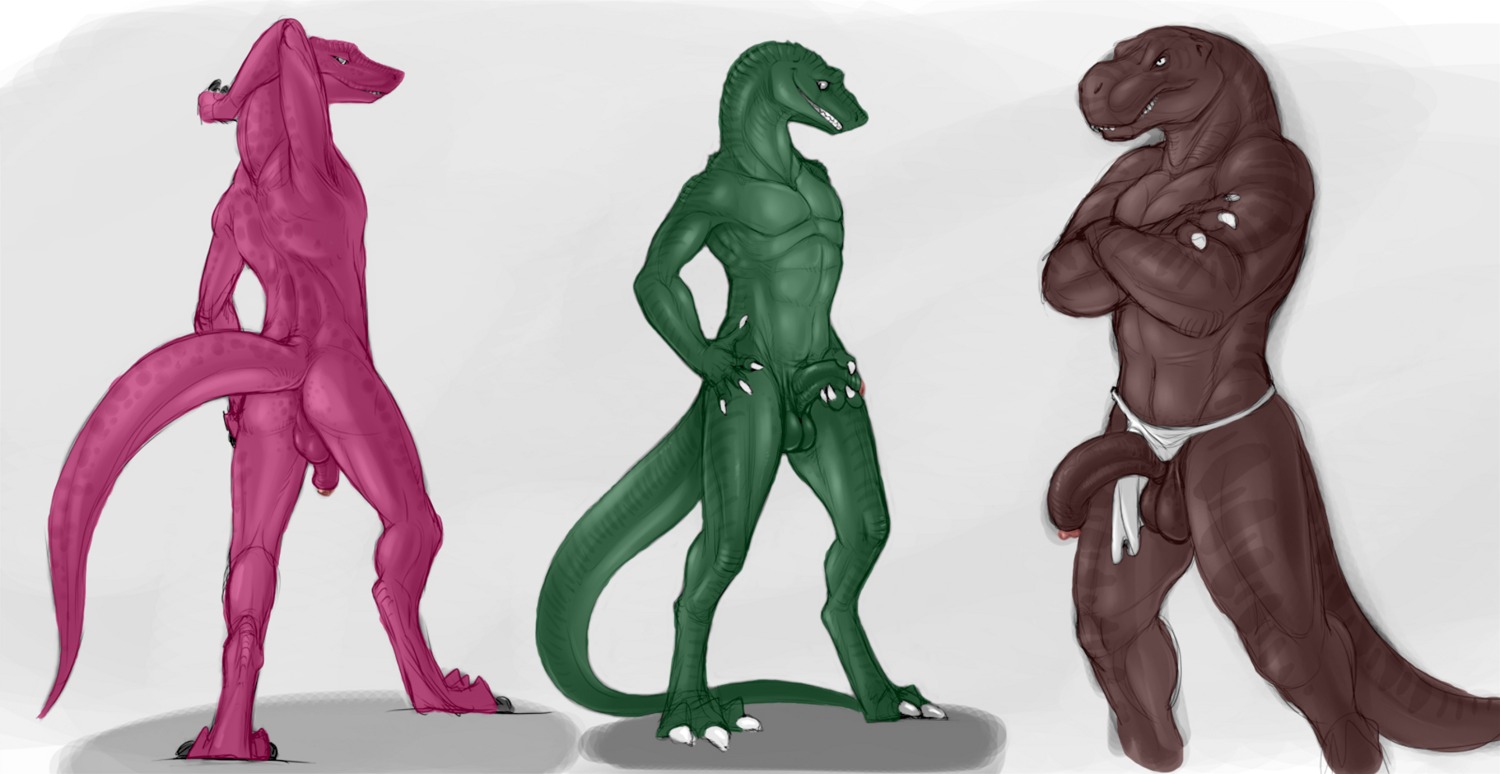 abs anthro athletic backsack balls biceps big_muscles big_penis bottomwear bottomwear_aside brown_body brown_penis brown_skin butt claws clothing clothing_aside colored crossed_arms darkened_genitalia dinosaur e621 erection flaccid foreskin genitals green_body green_penis green_skin group hi_res humanoid_genitalia humanoid_penis ineffective_clothing ineffective_loincloth lizard loincloth loincloth_aside male masturbation muscular muscular_male narse nude pecs penile penile_masturbation penis pink_body pink_skin pose prehistoric_species presenting purple_penis reptile scalie simple_background standing tail third-party_edit toe_claws unauthorized_edit