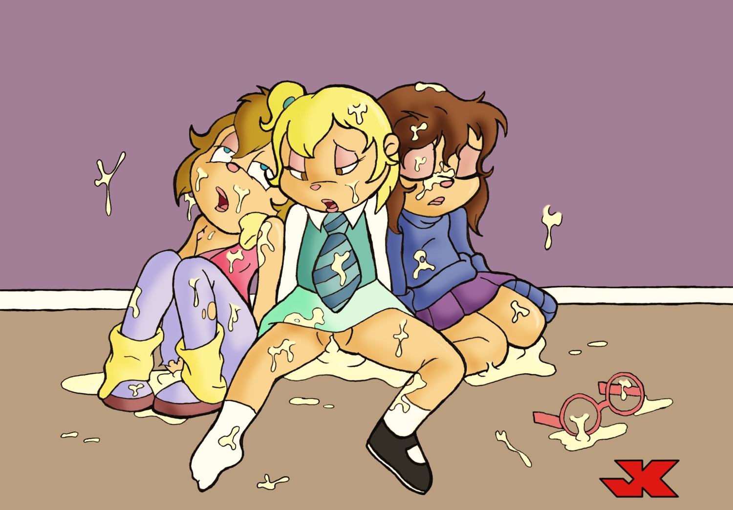 alvin_and_the_chipmunks brittany_miller chipettes covered_in_cum eleanor_miller female jeanette_miller rule34