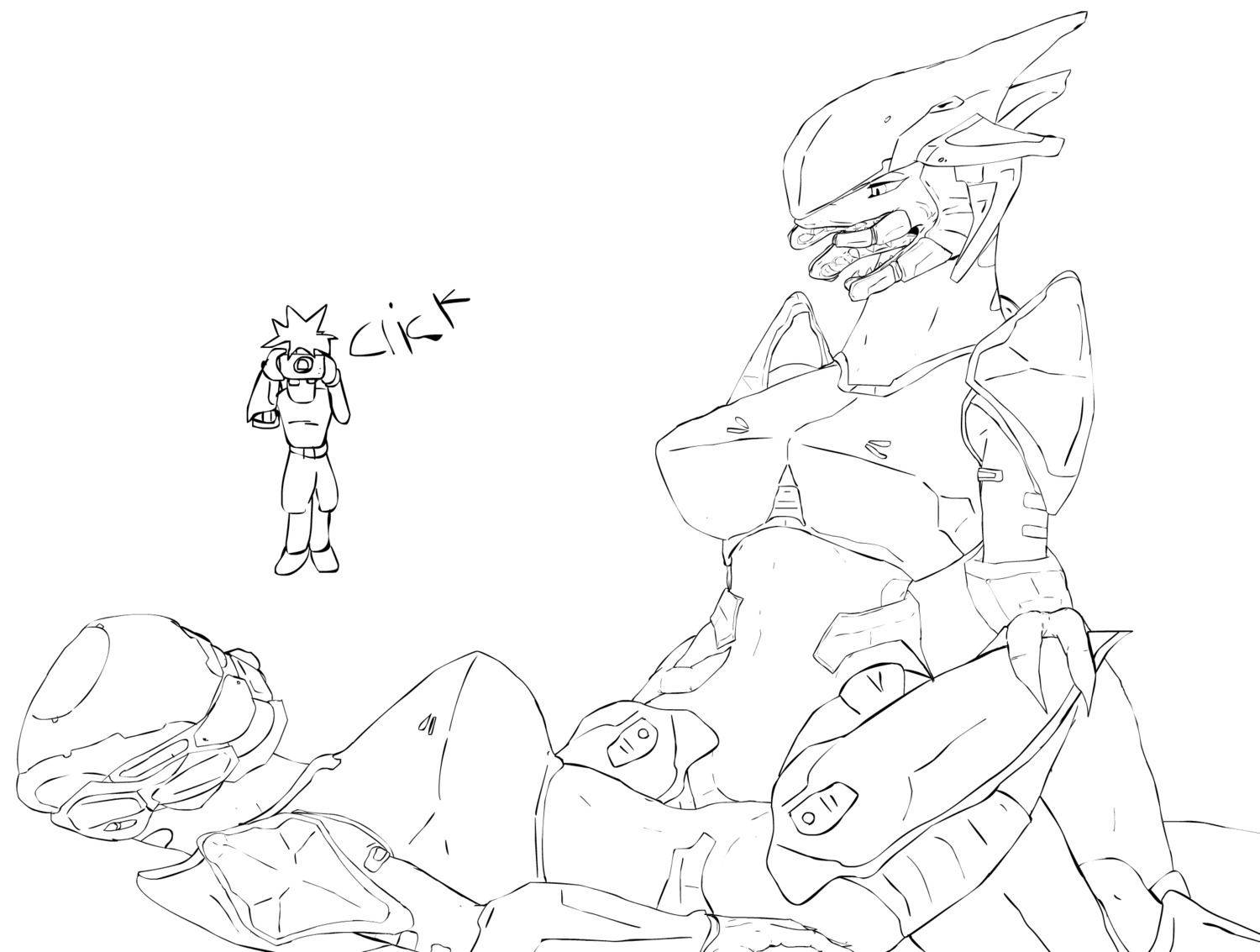 alien armor being_watched breasts camera digital_drawing_(artwork) digital_media_(artwork) duo_focus e621 female female/female group halo_(series) hi_res intraspecies line_art looking_at_another methados microsoft monochrome obscured_genitals obscured_sex obscured_tribadism obscured_vaginal open_mouth photographer sangheili sex simple_background tribadism vaginal white_background xbox_game_studios