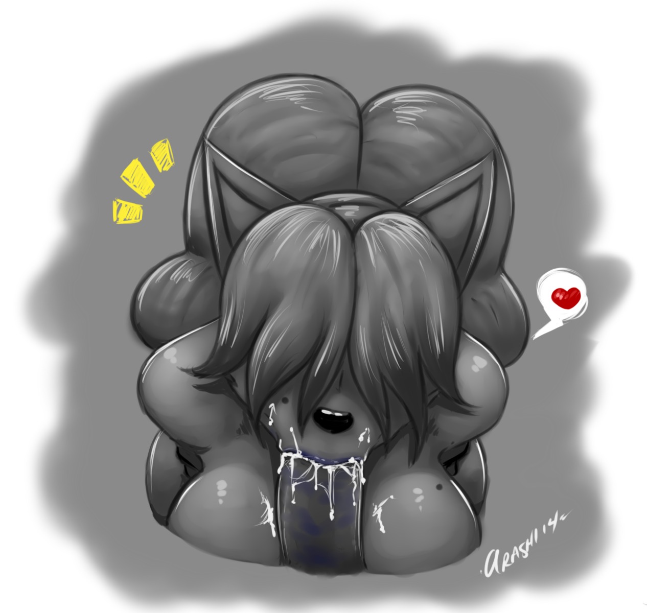 anthro big_breasts bodily_fluids breasts canid canine cum cum_in_mouth cum_inside cum_on_face disembodied_penis duo e621 erection fellatio female female_focus female_penetrated fox genital_fluids genitals hair hair_over_eyes heart_symbol hi_res hidden_(artist) hidden_orosubi lipstick long_hair makeup male male/female male_penetrating male_penetrating_female mammal markings mature_anthro mature_female mole_(marking) nude oral oral_penetration penetration penile penis sex simple_background solo_focus