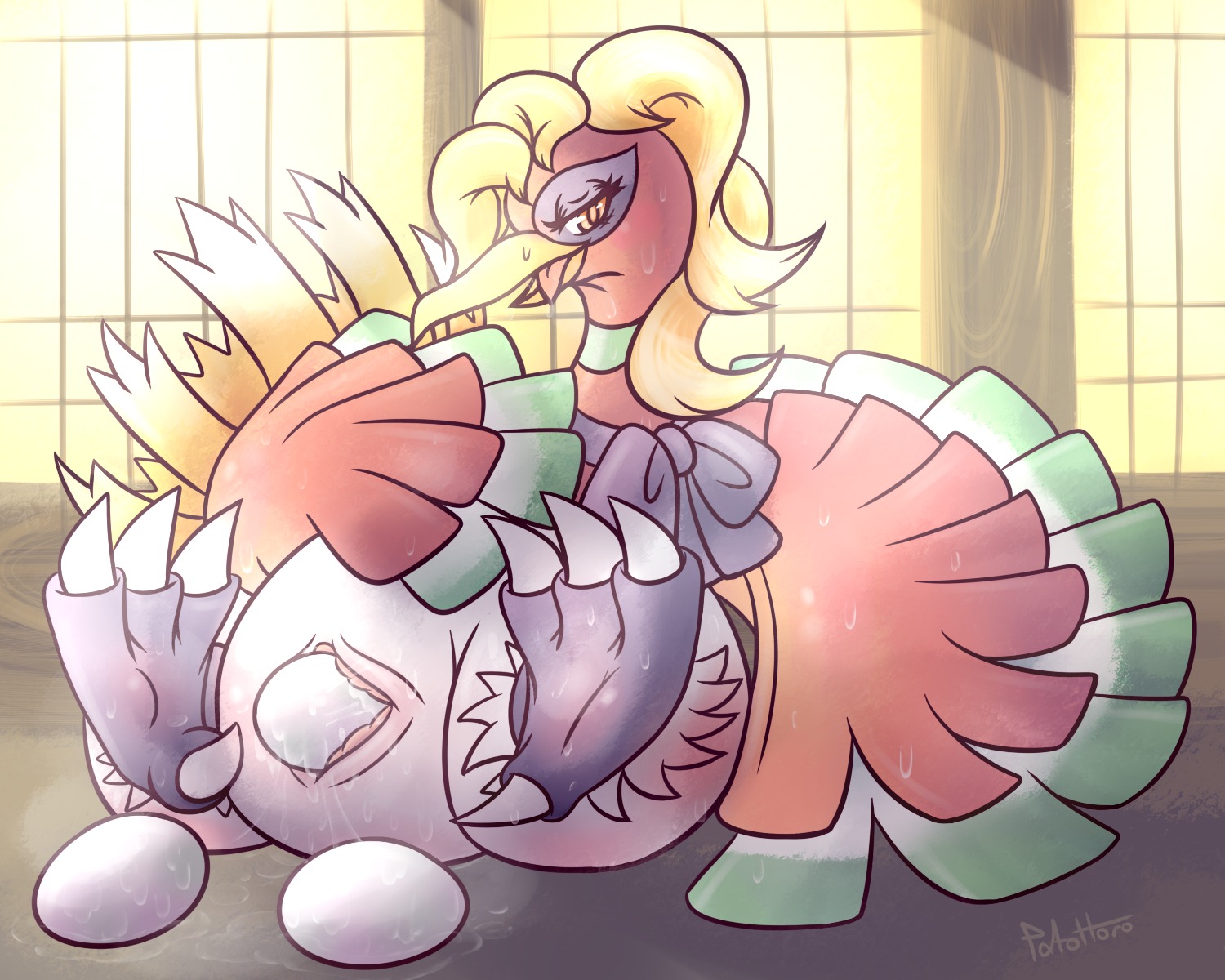 avian bird color egg egg_laying female female_only feral ho-oh legendary_pokemon nintendo nude patohoro pok&eacute;mon_(species) pokemon pokemon_(species) pussy rule34 sitting solo tagme vulva