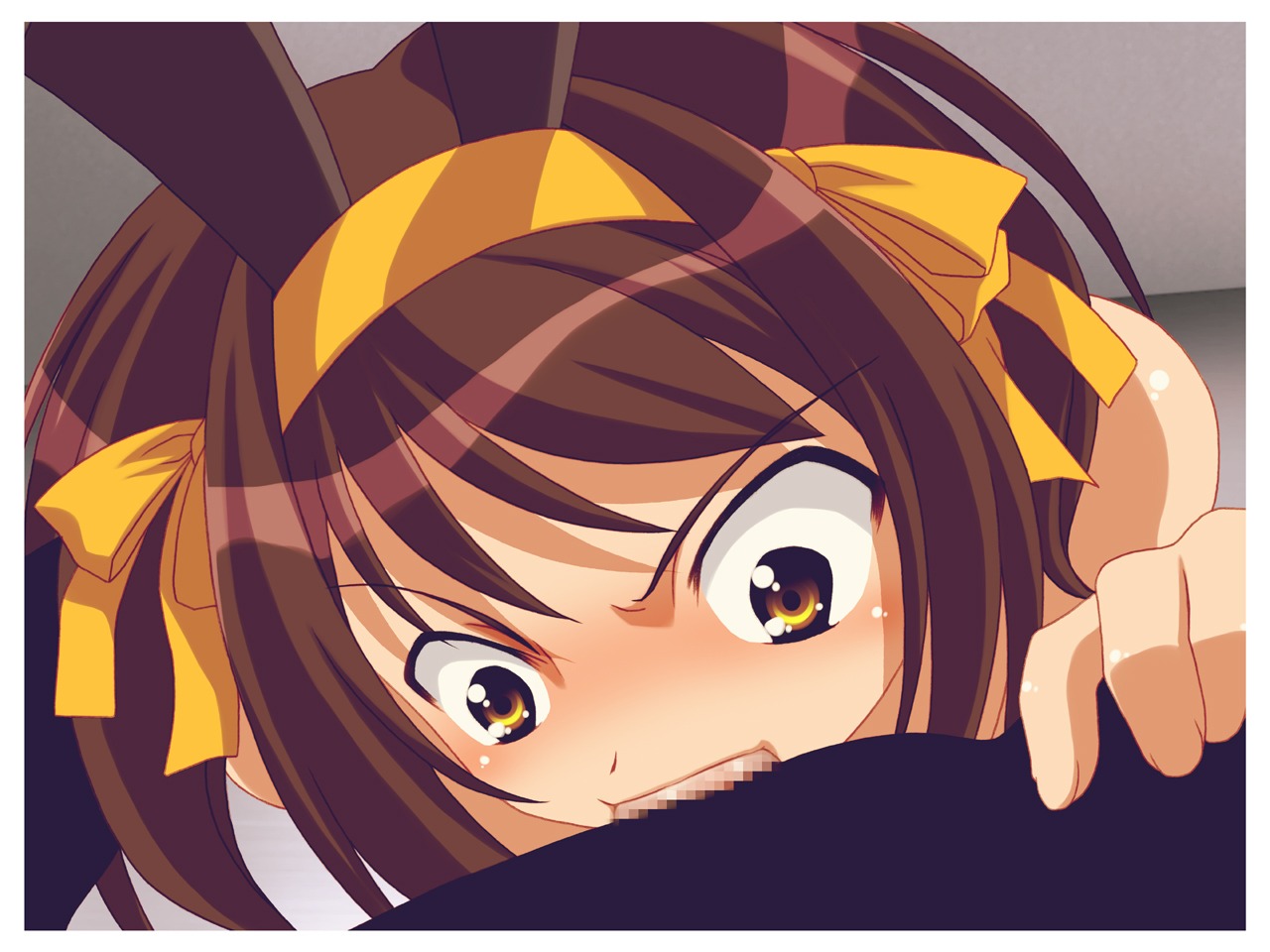 censored clothing female iroiro male oral_sex rule34 suzumiya_haruhi suzumiya_haruhi_no_yuuutsu tagme