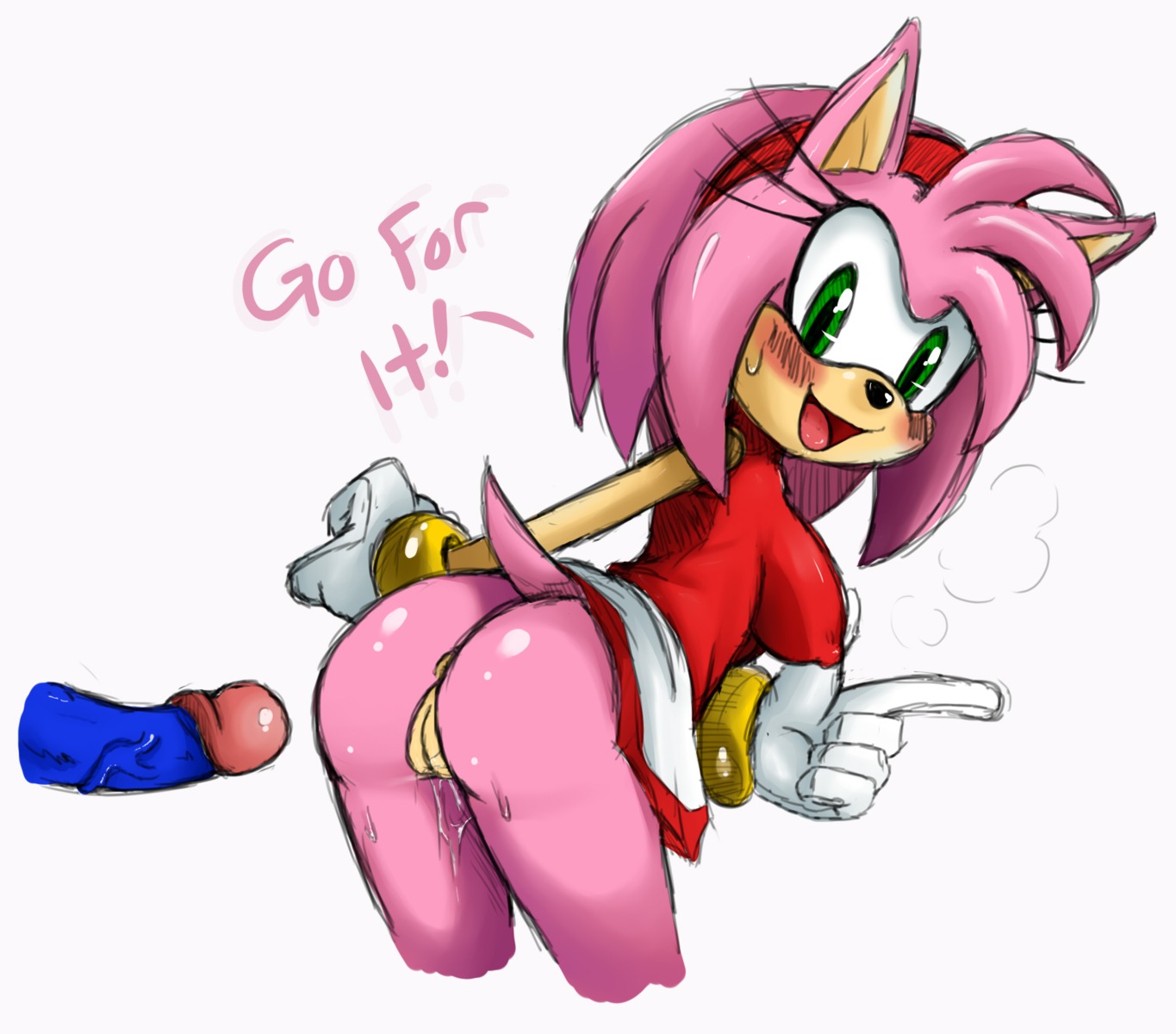 amy_rose anthro anus blush bodily_fluids breasts butt digital_media_(artwork) disembodied_penis duo e621 english_text erection eulipotyphlan european_hedgehog female female_focus genital_fluids genitals green_eyes hair hedgehog hi_res humanoid_genitalia humanoid_penis looking_back male male/female mammal nipple_outline open_mouth penis pink_body pink_hair presenting presenting_hindquarters sega side_boob smile solo_focus sonic_the_hedgehog sonic_the_hedgehog_(series) sssonic2 text vaginal_fluids vein veiny_penis vulva wet