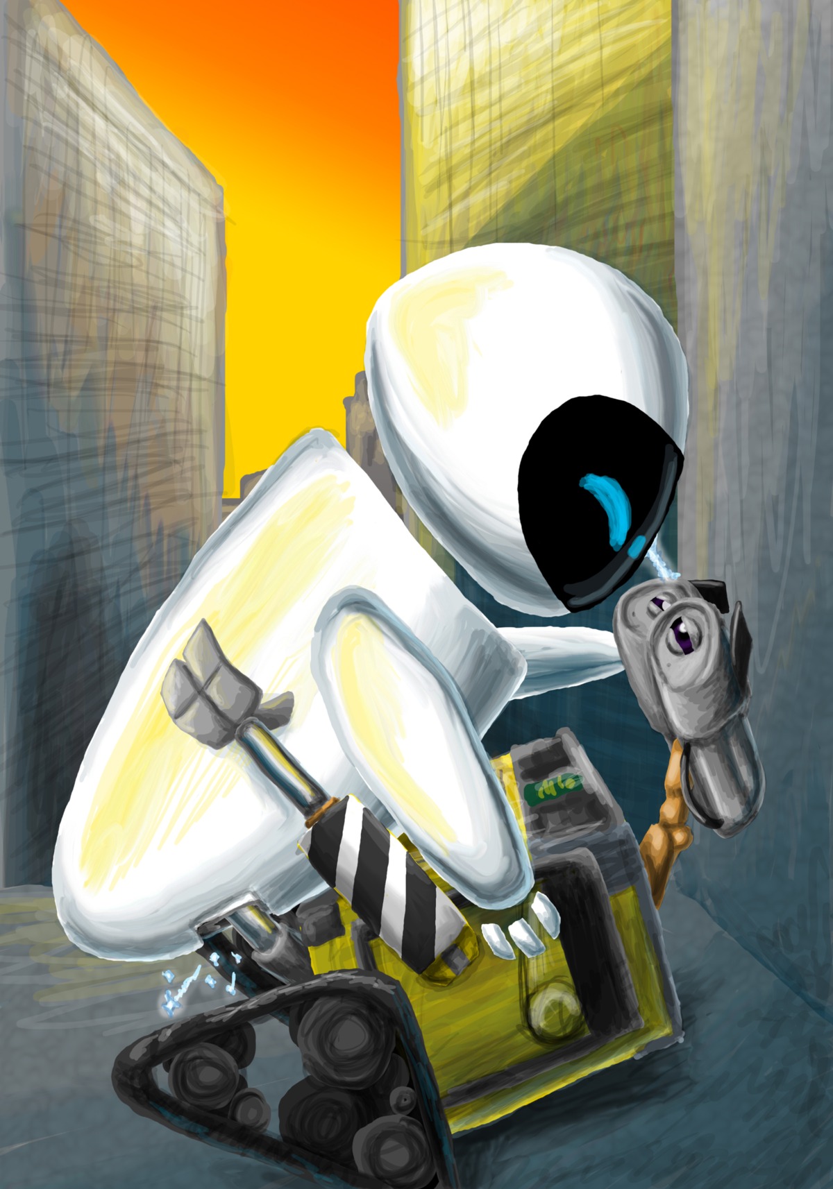 1boy 1girls disney duo electricity eve_(wall-e) female happy male non-human penetration pixar robot romantic rule34 sex soldier1rszackfair_(artist) straight twilight wall-e wall-e_(character) what wholesome