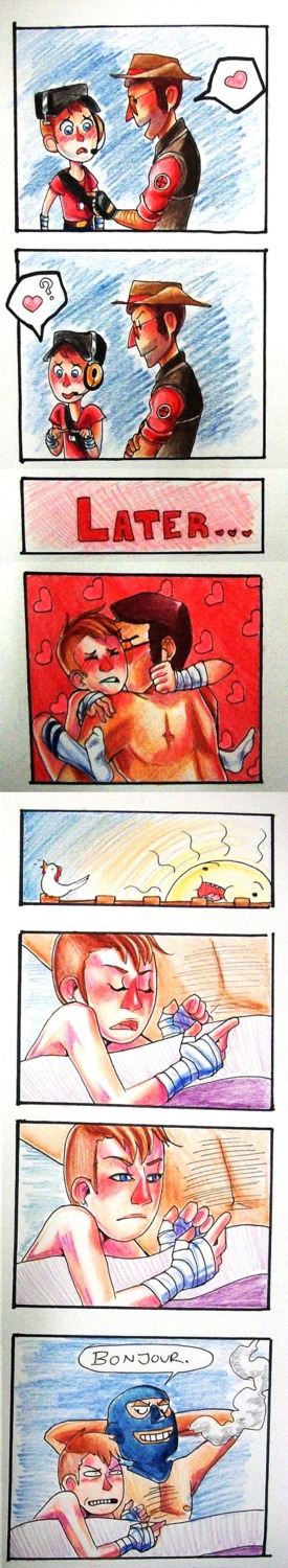 2d accidental_incest comic father_and_son gay human human_male human_only humor incest ltrollerblade male male_only rule34 scout_(team_fortress_2) sniper_(team_fortress_2) spy_(team_fortress_2) team_fortress_2 yaoi