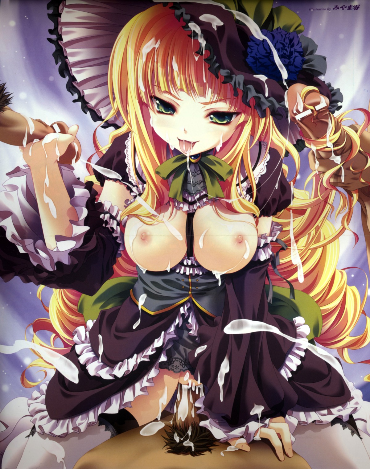 absurd_res crease cum female gangbang lolita_fashion male miyama-zero nipples oppai penis pussy rule34 sex vagina