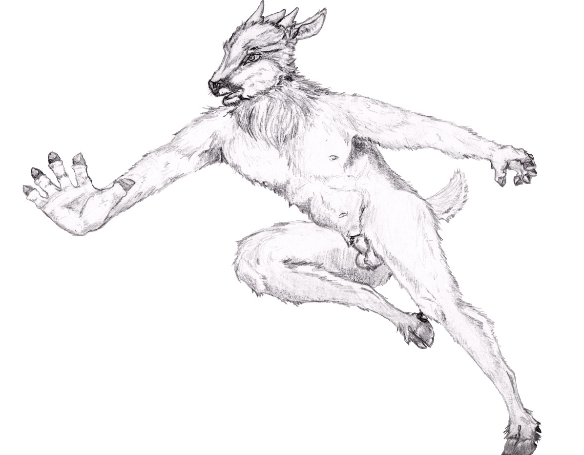 animal_genitalia anthro balls butt deer e621 fingers flaccid fully_sheathed genitals greyscale hooved_fingers hooves horn male mammal monochrome nipples nude pencil_(object) penis reaching running semiotica sheath solo